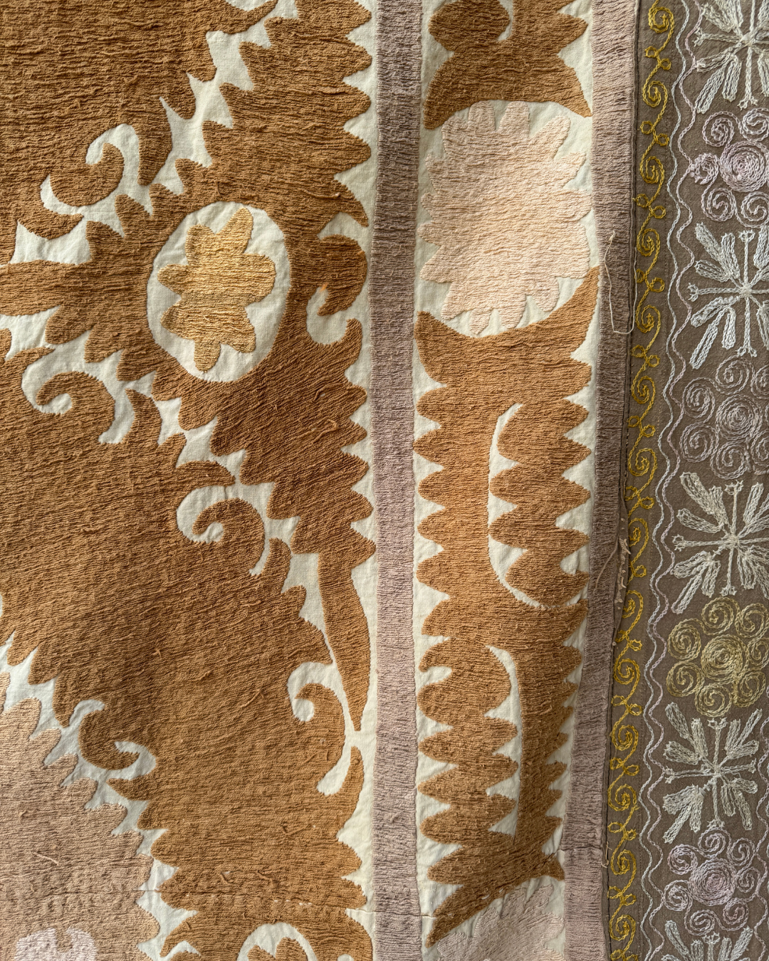 Extra Large Suzani 018 - Premium Handmade Cotton Embroidered Throw Blanket - Boho Chic Home Decor for Living Room, Bedroom & Outdoor Use