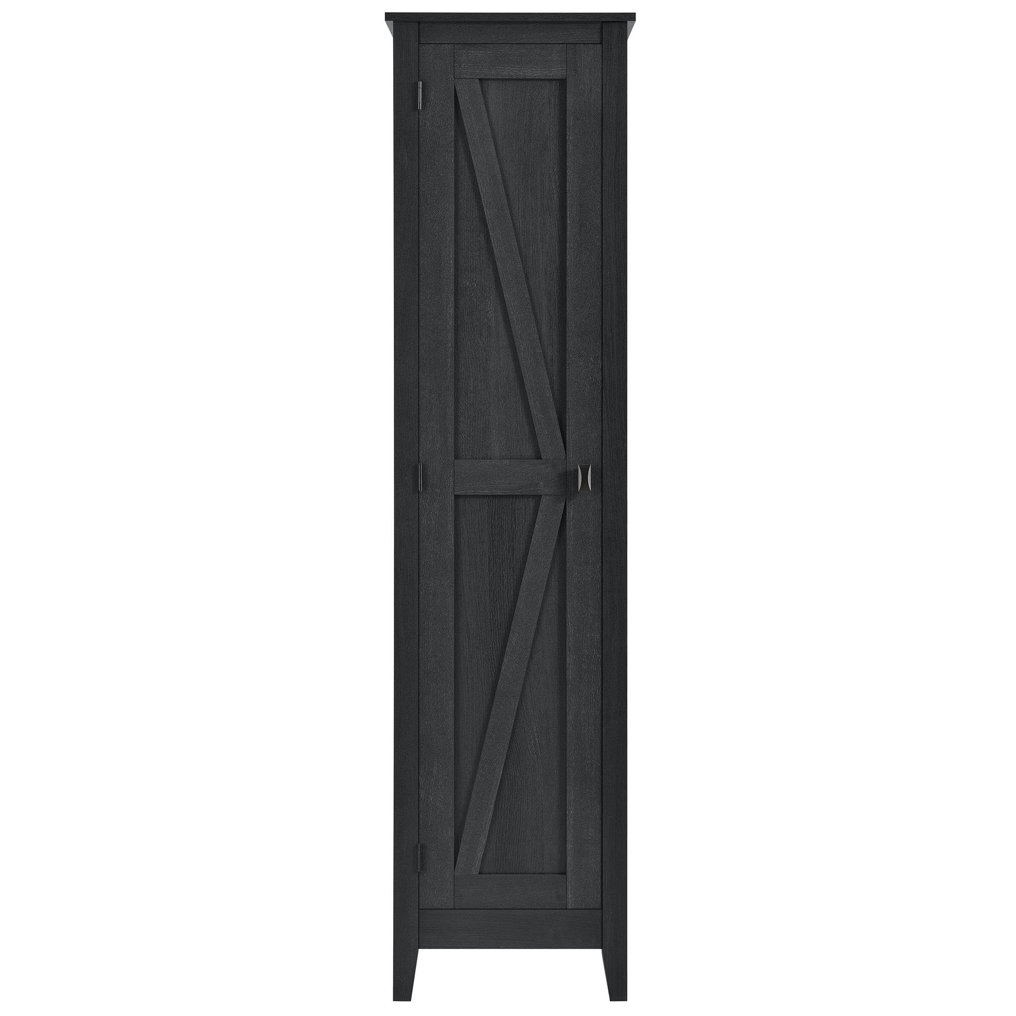 SystemBuild 18-Inch Wide Black Oak Storage Cabinet - Perfect for Garage, Office, and Home Organization