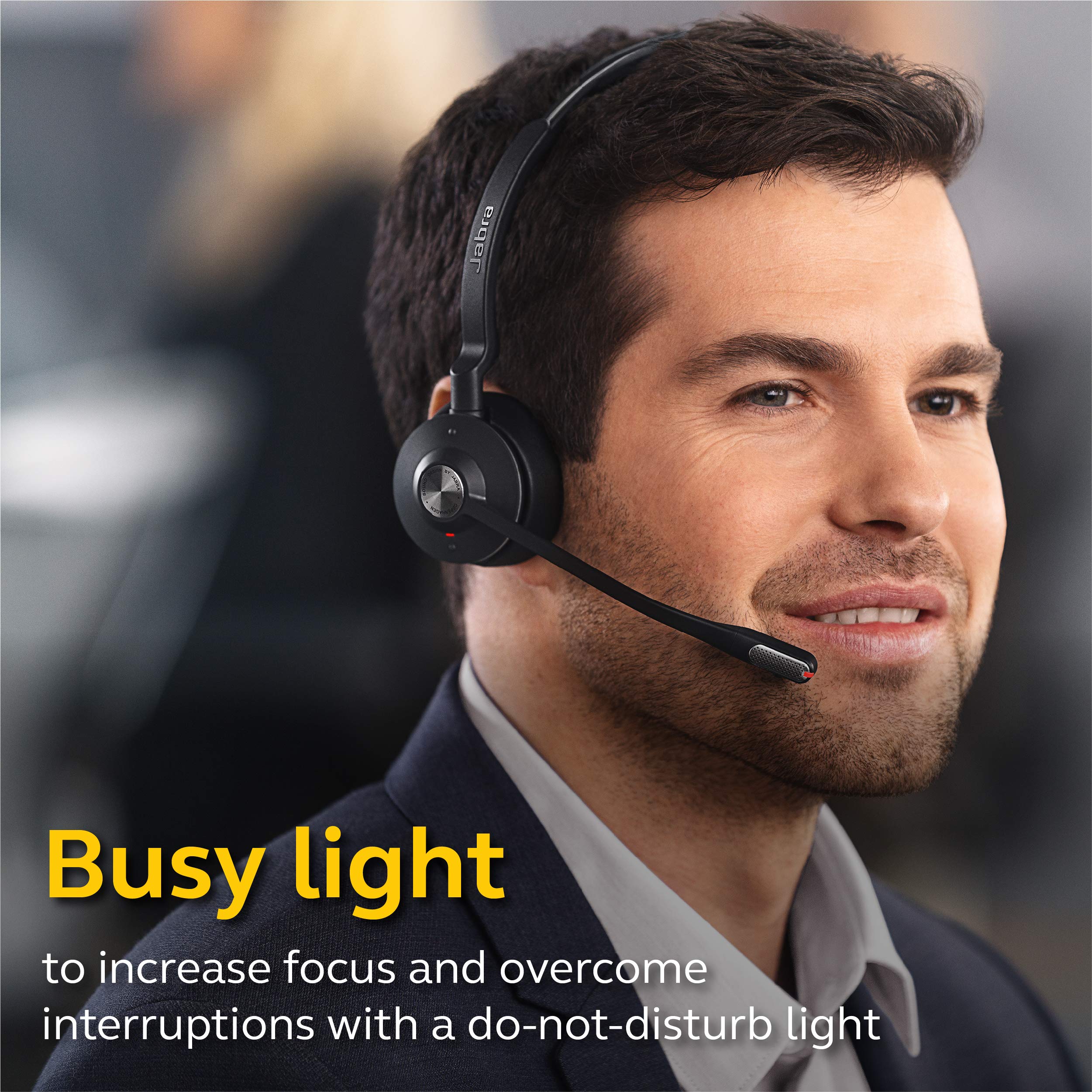 Jabra Engage 65 Wireless Stereo Headset with Noise-Cancelling Mic - Industry-Leading Wireless Performance, All-Day Battery Life for Call Centers & Remote Work - Perfect for Office, Customer Service & Home Business Use