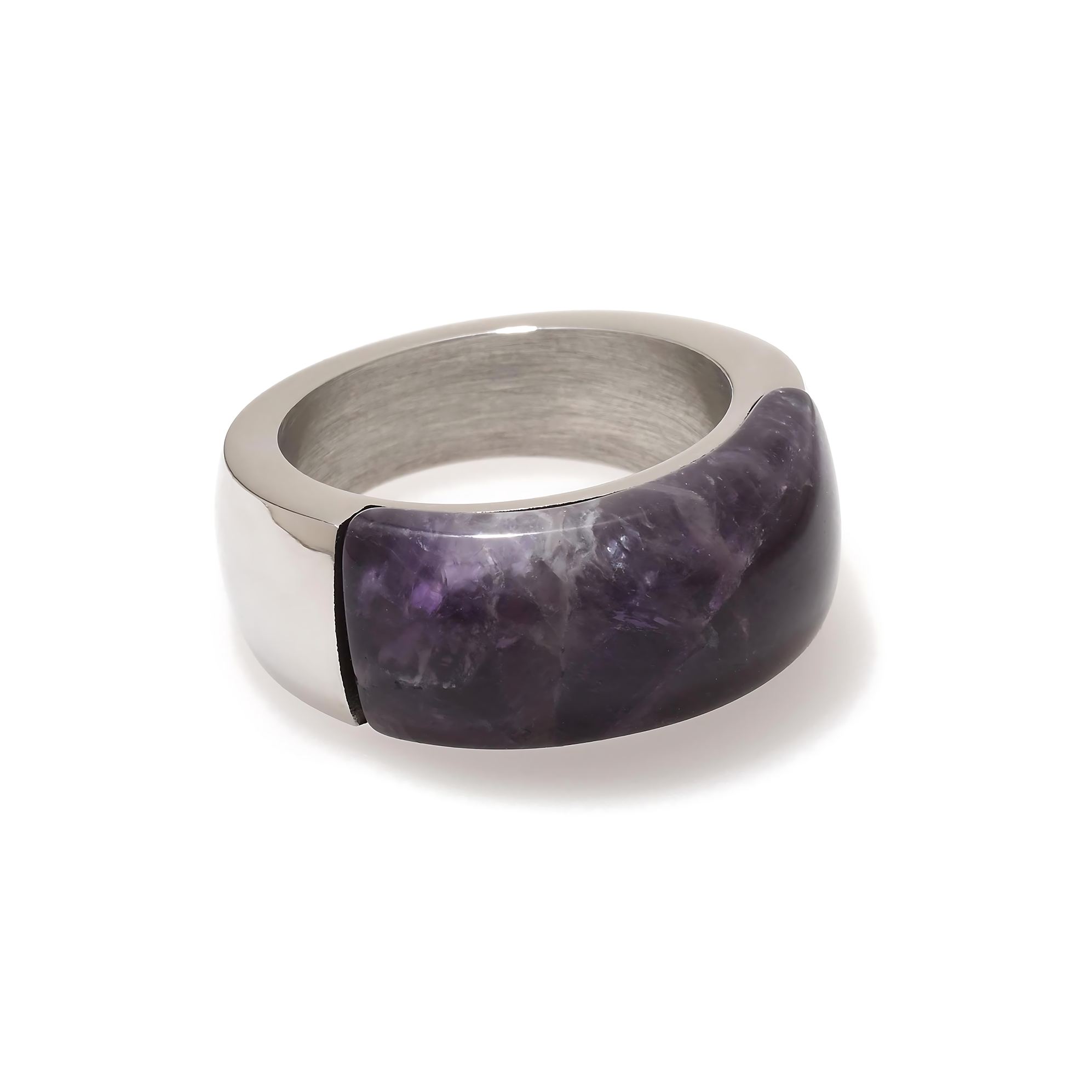 Natural Amethyst Polished Ring for Women - Elegant Purple Gemstone Jewelry for Gift, Wedding & Everyday Wear