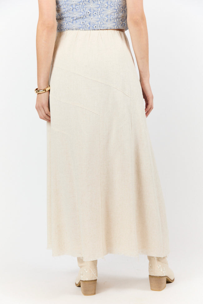 Breathable Linen Blend Maxi Skirt for Women - Comfortable Boho Summer Skirt with Pockets | Perfect for Beach, Vacation & Casual Outfits
