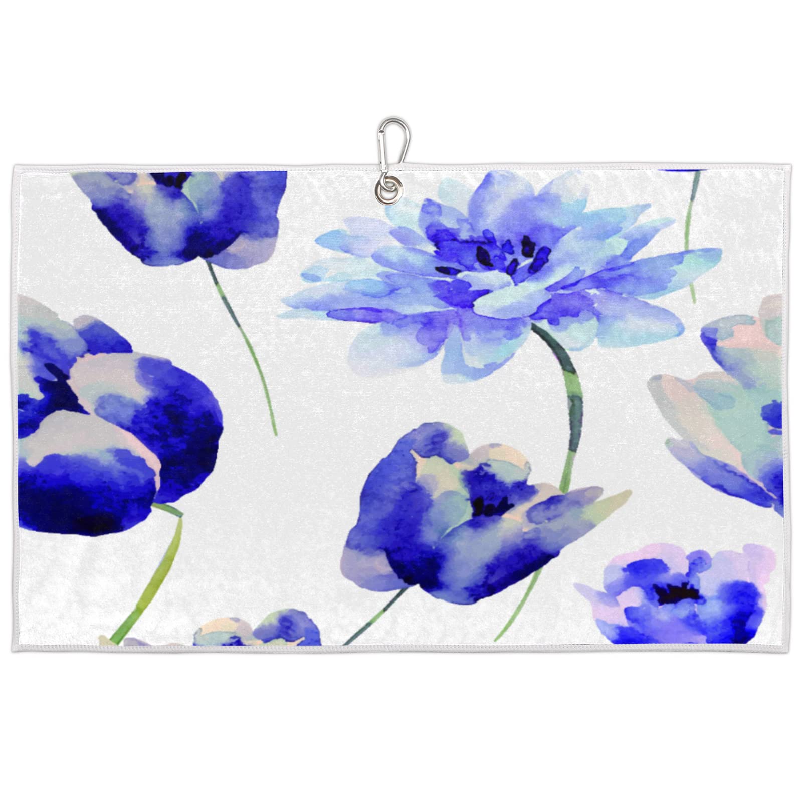 Floral Golf Towel - Quick Dry Lightweight Microfiber Golf Club Cleaning Towel with Oil Painting Flower Design | Perfect for Golf Bags, Gym, Fitness, Camping, Workout & Outdoor Sports