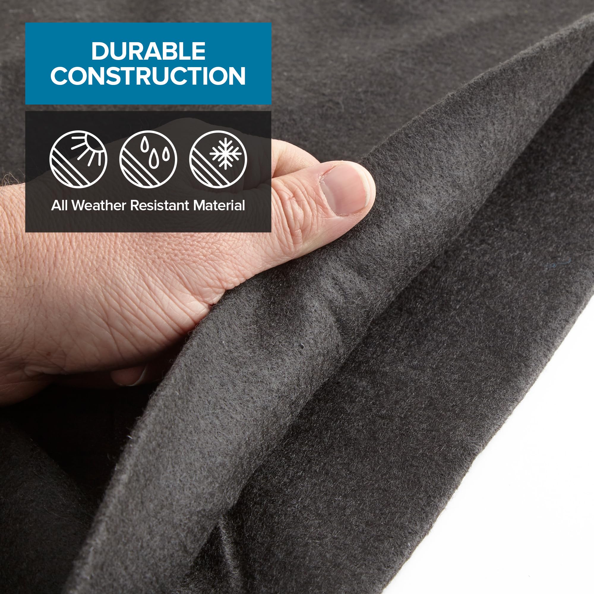 24' Round Heavy Duty Above Ground Pool Liner Pad - Pre-Cut Black Swimming Pool Mat for Puncture Protection | Durable Outdoor Pool Padding for Backyard, Garden & Summer Water Activities