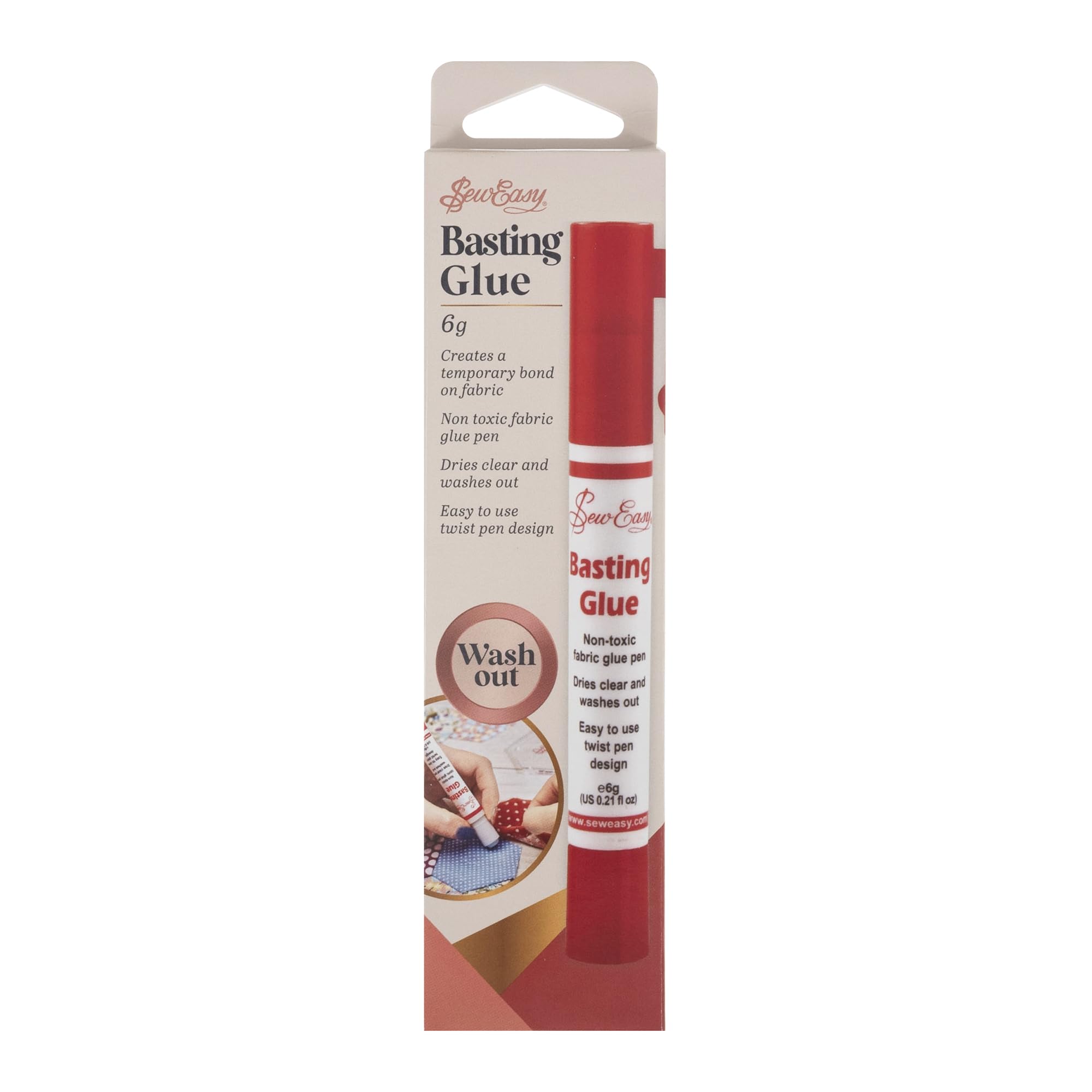Tacony Non-Toxic Fabric Glue Pen - Washable Adhesive for Sewing, Quilting & DIY Crafts - Perfect for Fabric Basting, Hemming & Scrapbooking Projects