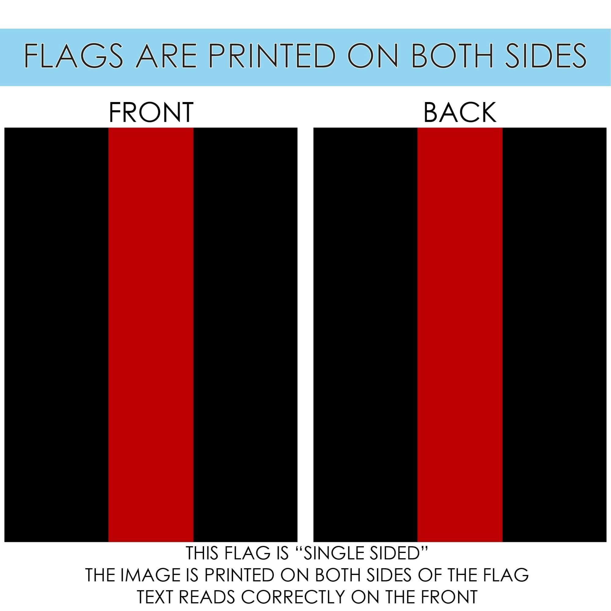 Toland Home Garden 1110868 Thin Red Line Fire Flag - 12x18 Inch Double Sided Outdoor Firefighter Garden Flag, Patriotic Yard Decoration for House, Front Porch & Fire Station Display