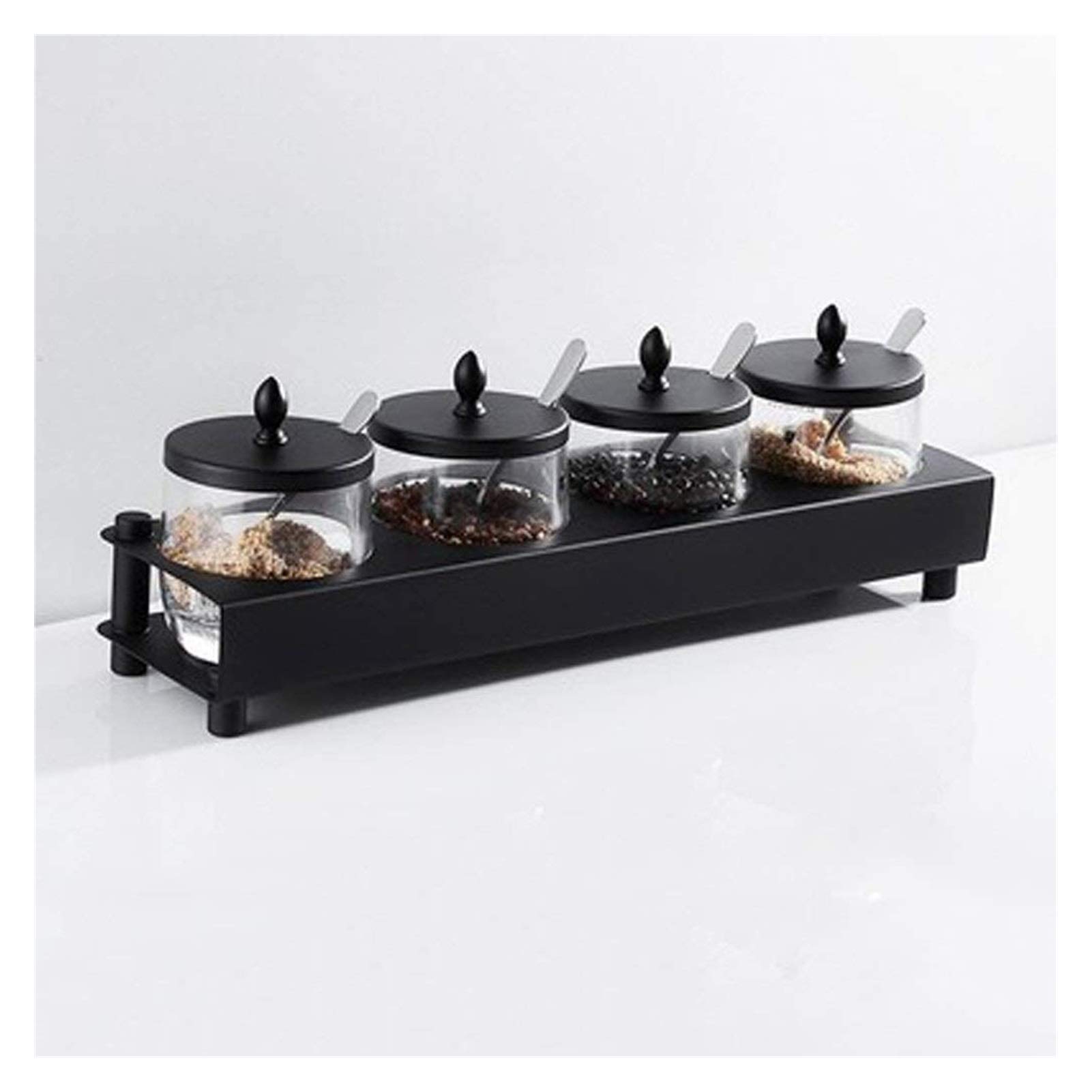 Premium Ceramic Sugar Bowls with Lids & Spoons - 3-Piece Set for Sugar, Spices, Condiments - Perfect for Kitchen, Dining Table, Coffee & Tea Station (Size B)