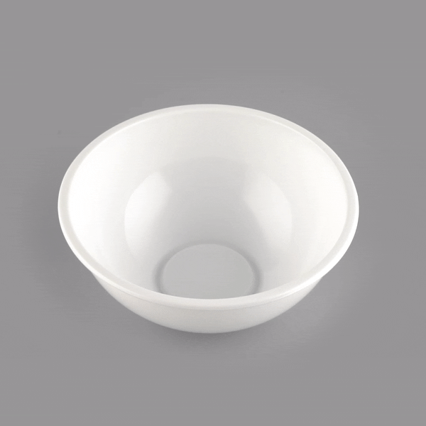 18 oz Round White Plastic Salad Bowls - 6 x 6 x 2.5 Inches - Pack of 200 - Durable Disposable Serving Bowls for Parties, Picnics, Catering & Restaurants