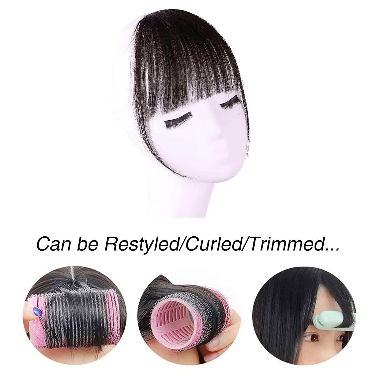 D-DIVINE Clip-in Synthetic Hair Bangs Extensions for Women - Natural-Looking Fringe Bangs for Instant Volume & Style | Perfect for Cosplay, Costumes & Everyday Fashion
