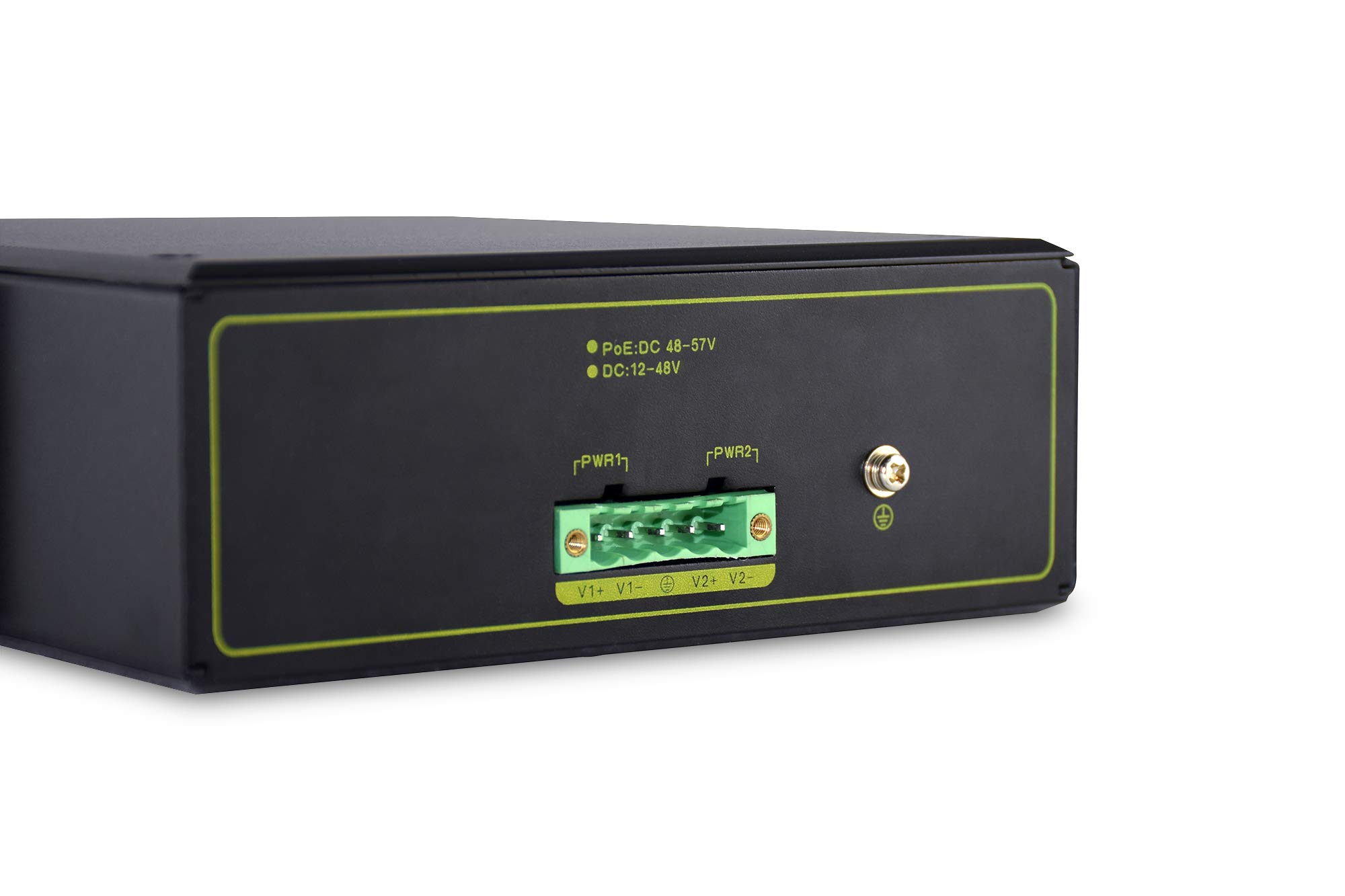 Digitus 4-Port PoE+ & 2-Port SFP Industrial Gigabit Ethernet Switch with 802.3at, DIN Rail Mount - Ideal for Factory Automation, Security Cameras & Harsh Environments