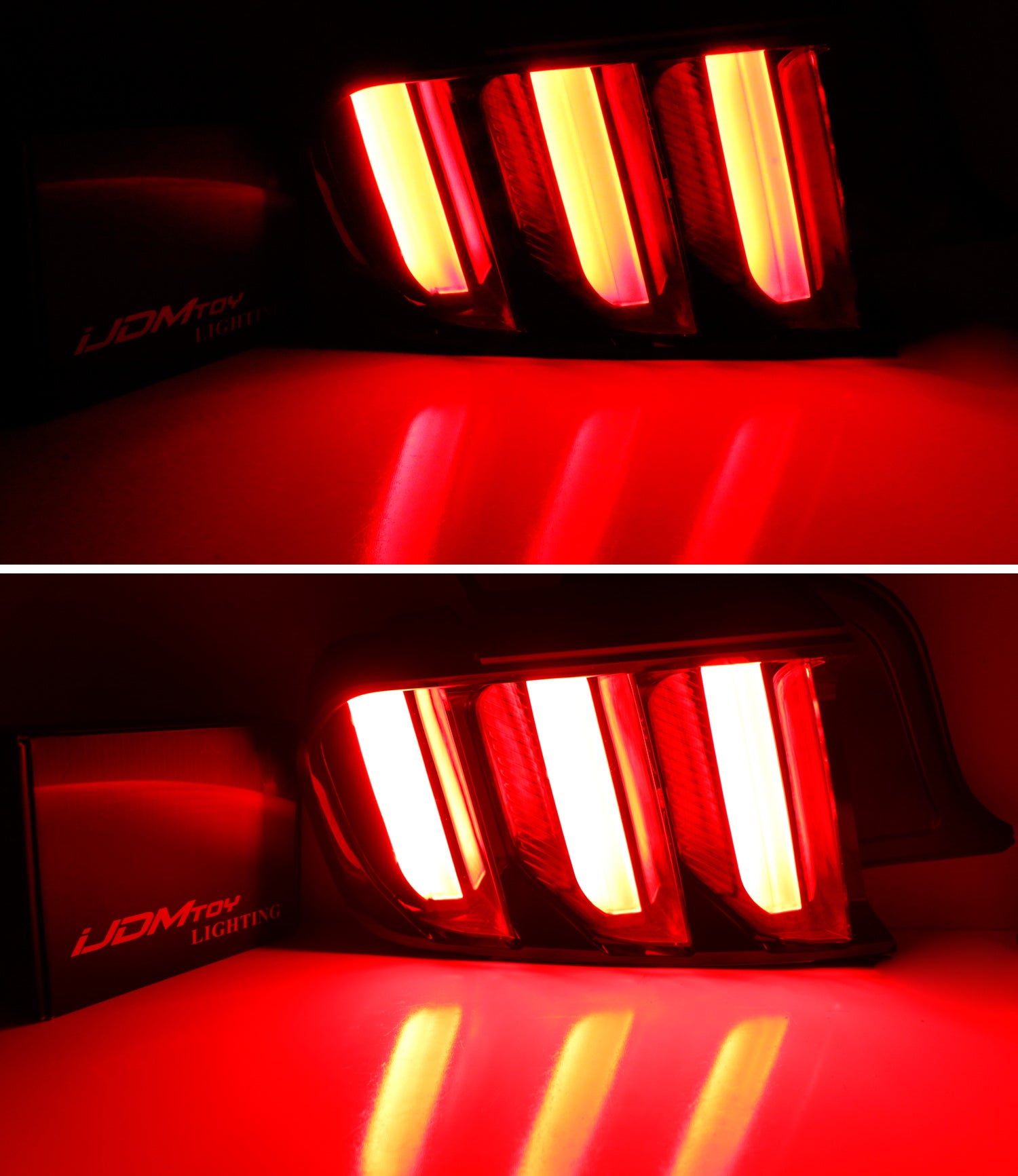 15-20 Ford Mustang Full LED Taillight Lamps with Dynamic Sequential Turn Signals - Upgrade Your Ride with Stylish Nighttime Visibility & Safety
