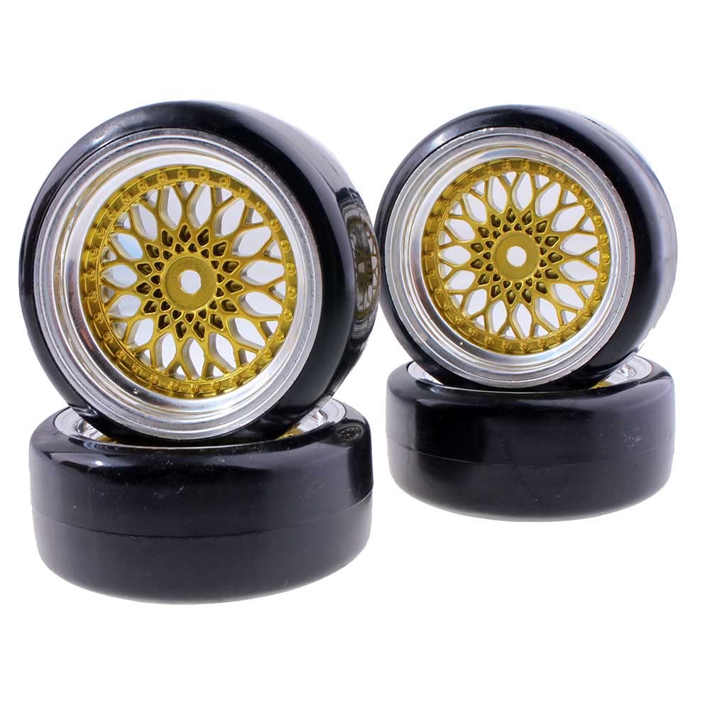 1/10 Scale RC Drift Car Wheels and Tires Set - 62mm Diameter, 12mm Hex with 3/6/9mm Offset - Compatible with HSP, HPI, Sakura RC Models - Perfect for Competitive Drifting and RC Car Racing (Offset 9mm)