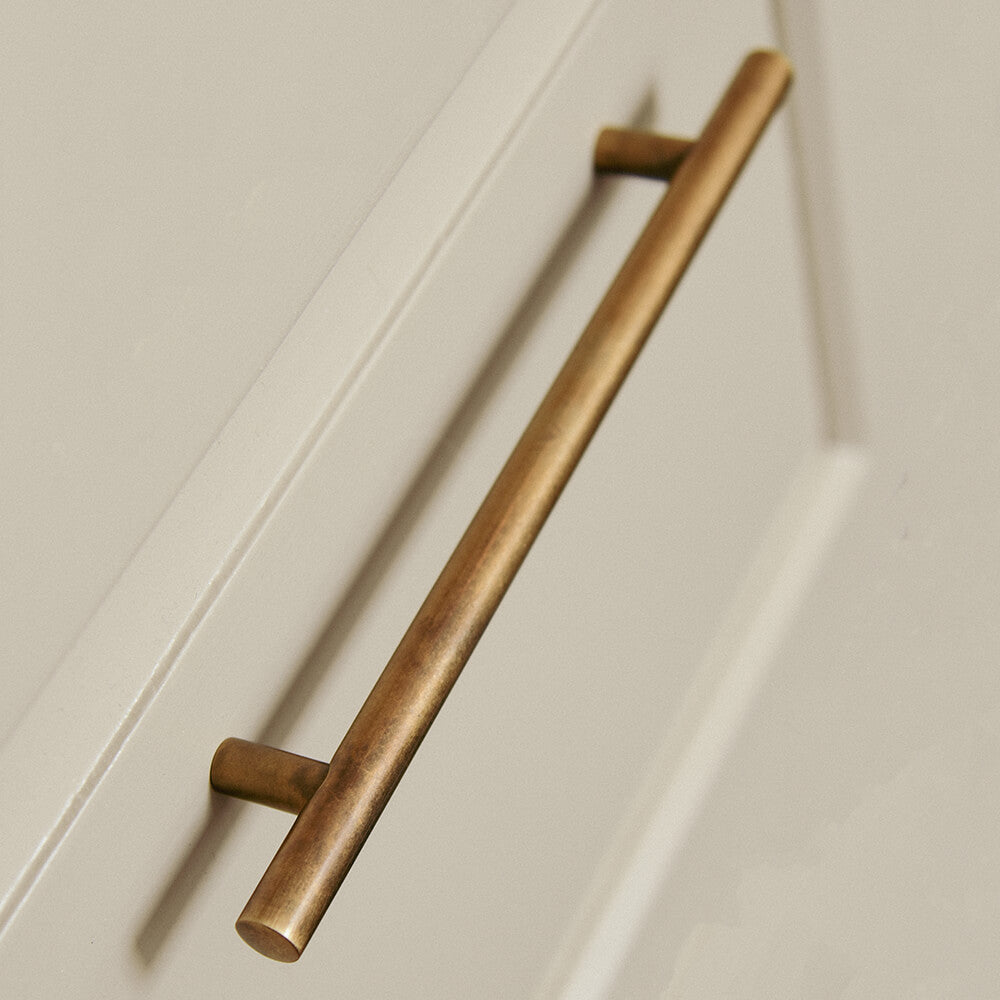 Vintage Aged Brass Drum Pull Handle - Antique Cabinet & Drawer Hardware for Classic Home Decor - Perfect for Kitchen Cabinets, Dressers & Furniture Restoration