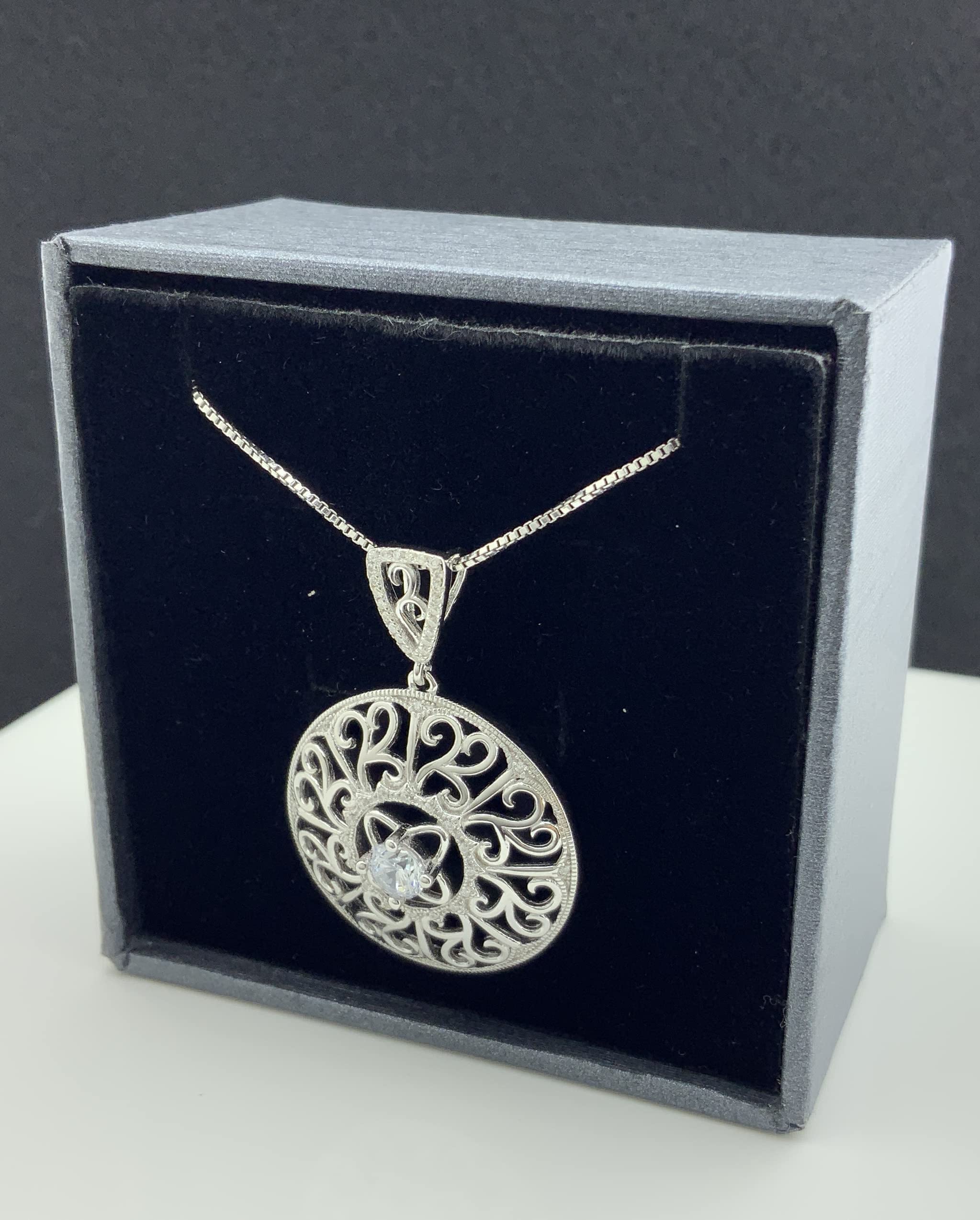 Sterling Silver Cz Statement Necklace for Women | Elegant Party Jewelry