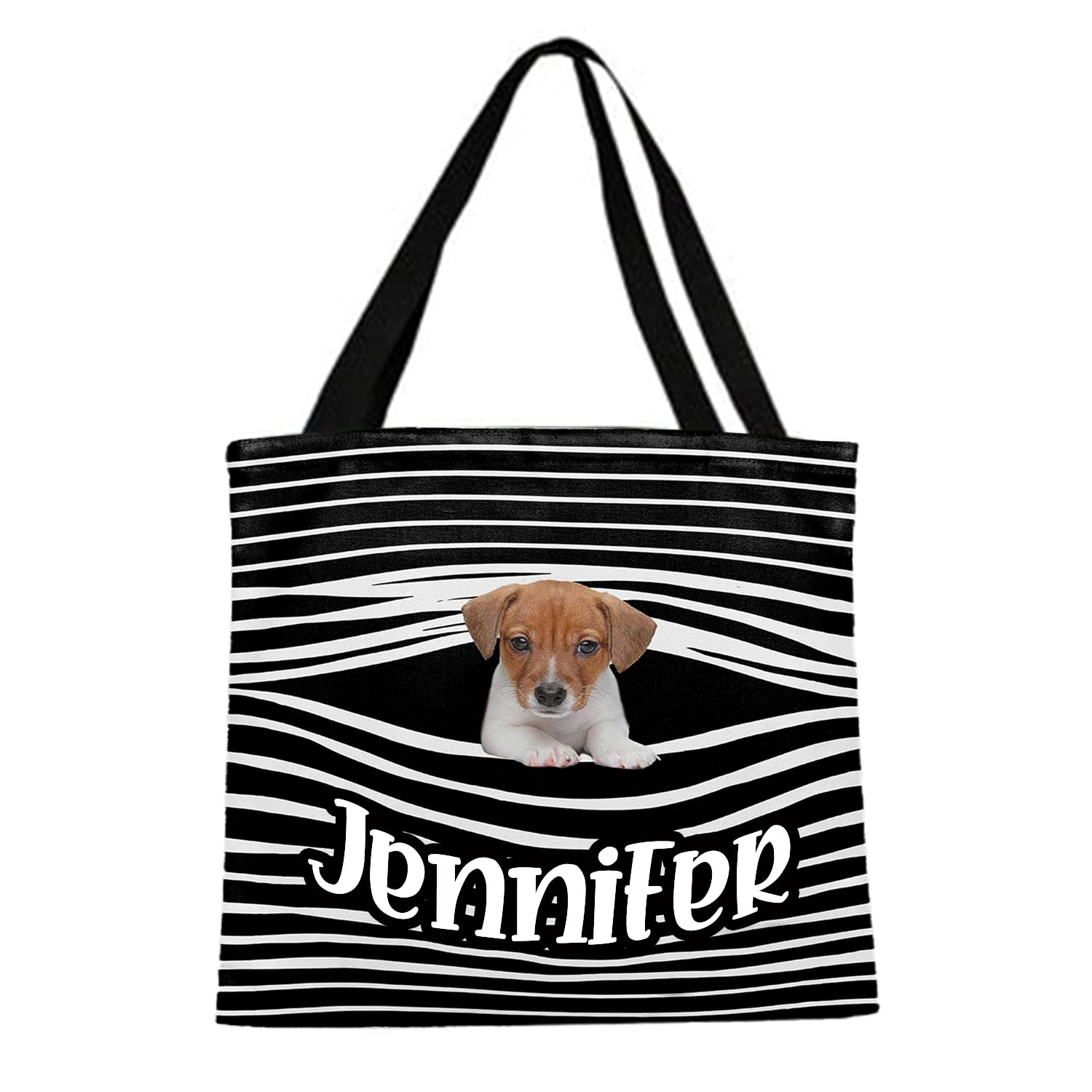 NAZENTI Custom Personalized Dog Tote Bag for Women - Stylish Shoulder Bag for Dog Lovers, Grocery Shopping & Daily Use - Perfect Gift Idea for Pet Owners