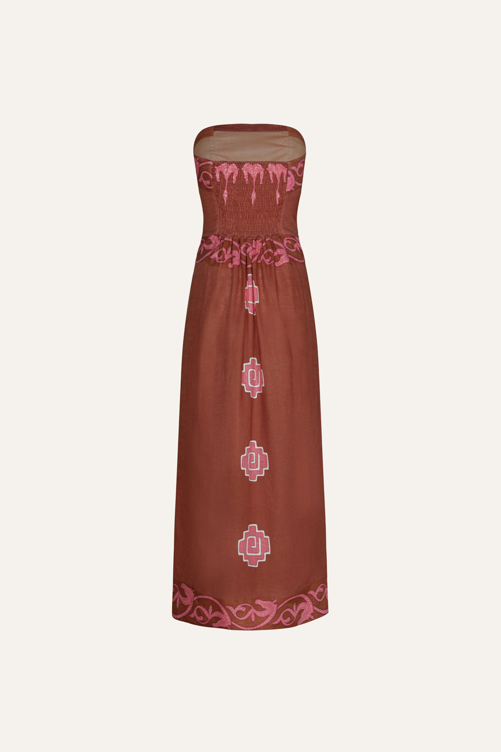 Vintage Brown Boho Dress for Women - Elegant Retro Flowy Maxi Dress - Perfect for Festivals, Parties, and Casual Wear