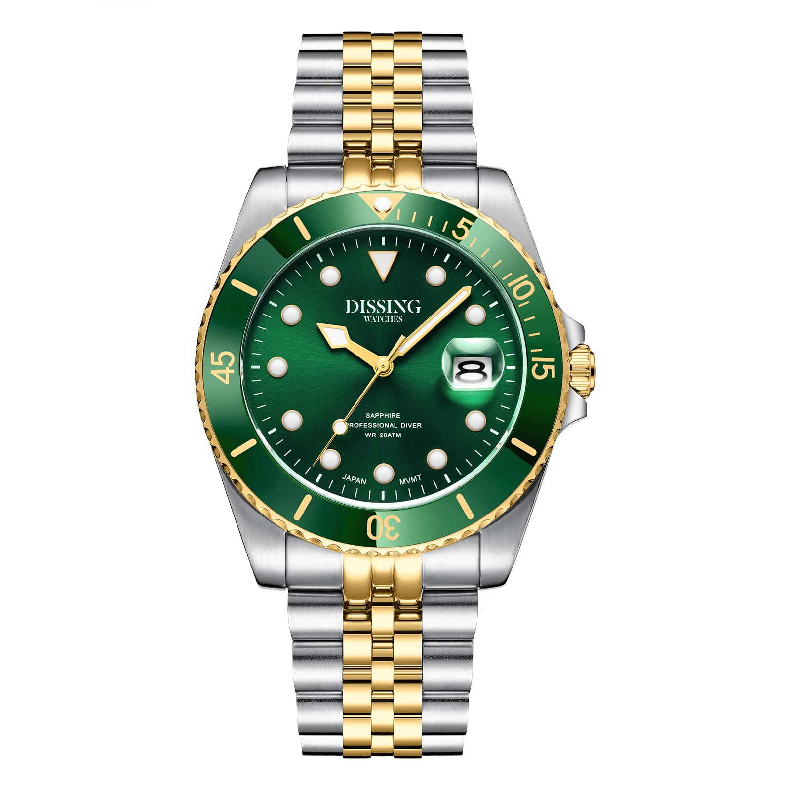 Premium Men's Diver Watch - 200m Waterproof (20 ATM) Stainless Steel Dive Watch - 43mm Sport Watch for Scuba Diving, Swimming & Outdoor Adventures