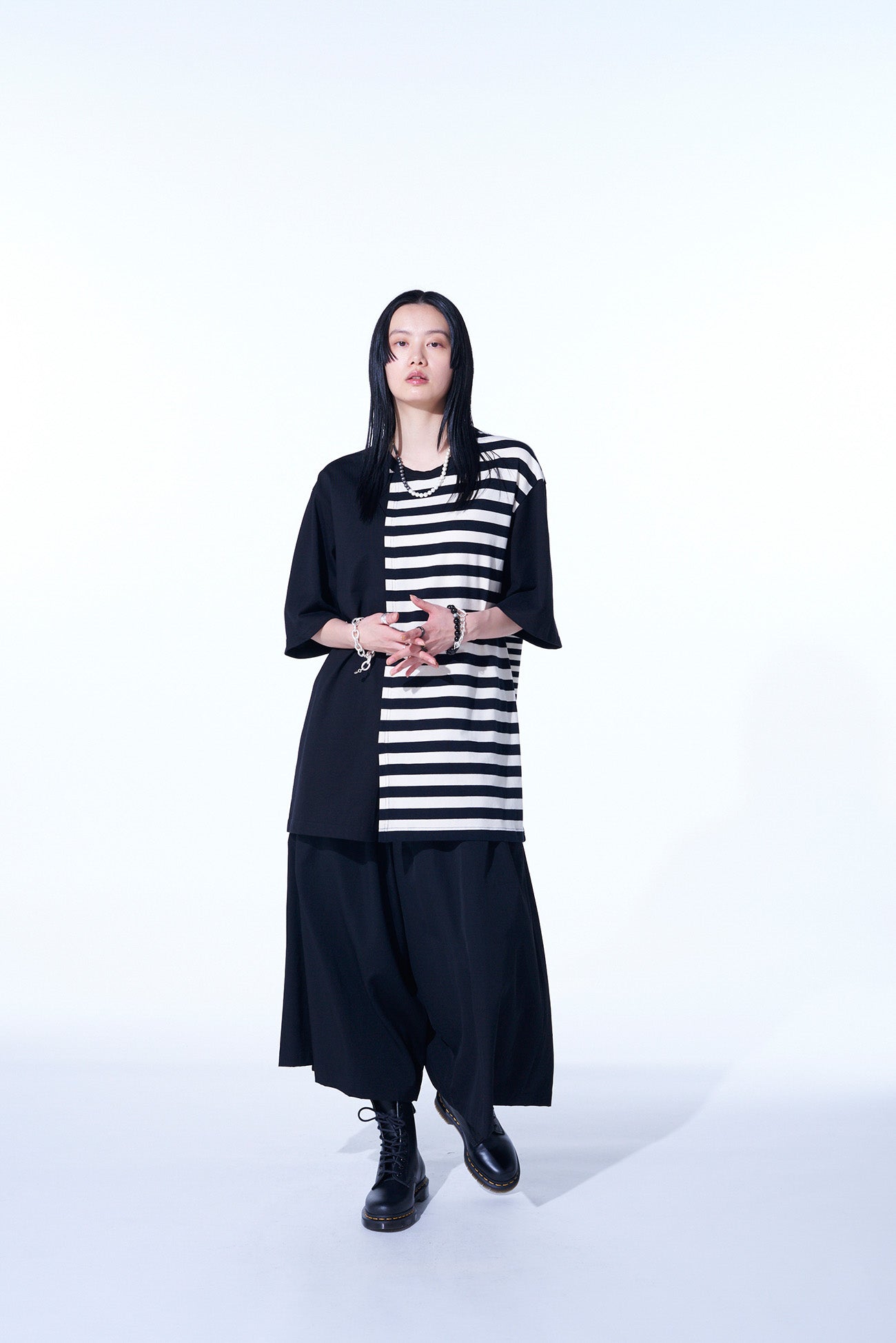 Premium Cotton Jersey Fused Stripe Grafted T-Shirt for Men & Women - Soft, Breathable & Stylish Casual Wear for Everyday Outfits, Gym, and Travel