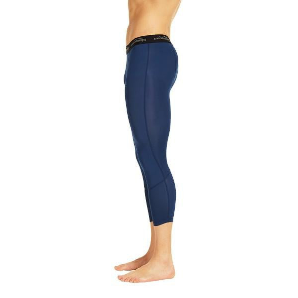 Dark Blue 3/4 Compression Tights for Women & Men - High Performance Workout Leggings for Running, Yoga, Gym & Sports