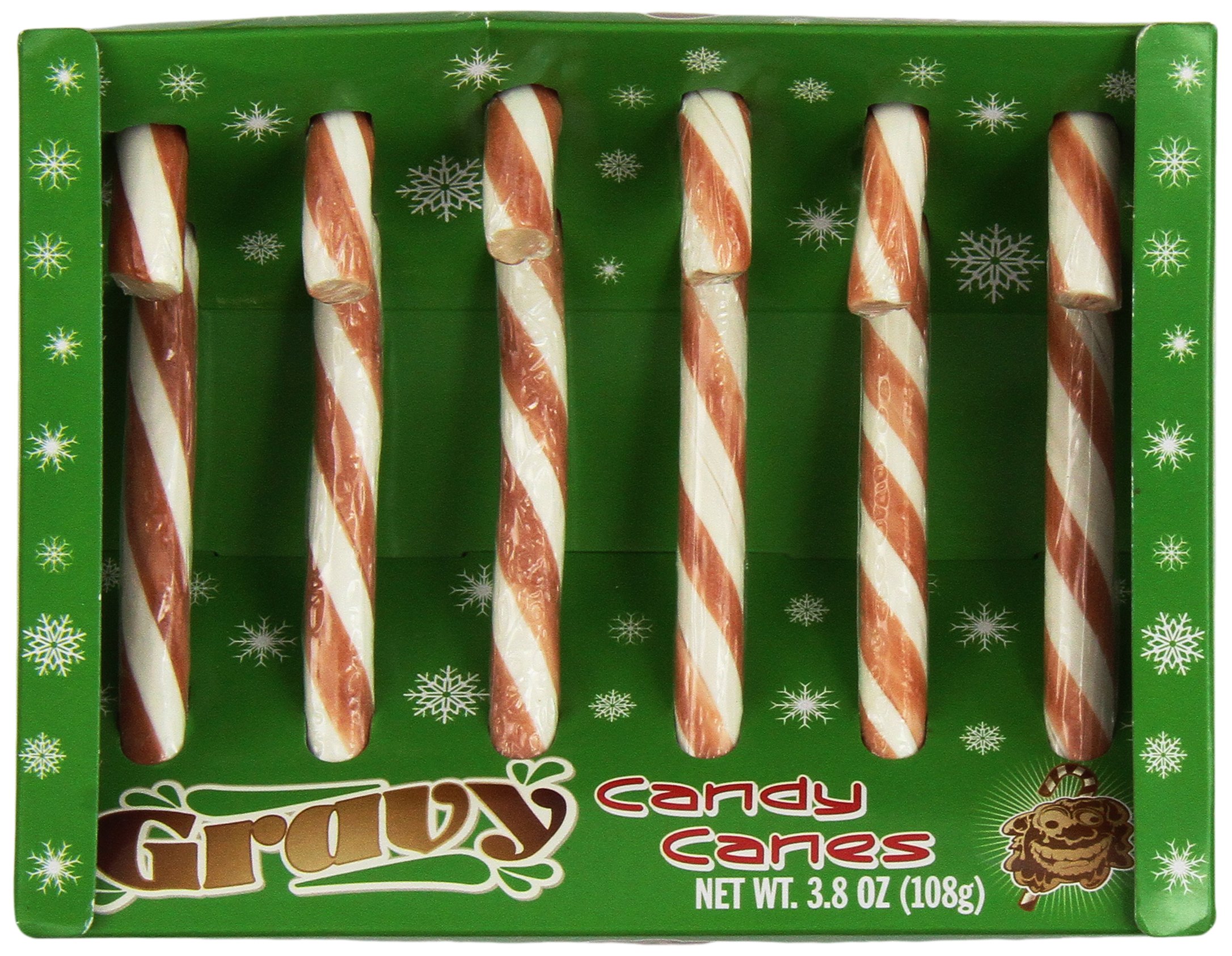 Accoutrements Gravy-Flavored Candy Canes - Pack of 6 | Novelty Christmas Stocking Stuffers & Funny Gag Gifts for Foodies