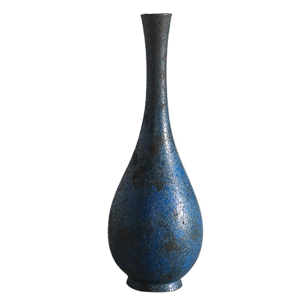 Vintage Ceramic Flower Vase - Small Blue Decorative Home & Office Decor - Perfect Wedding Gift & Tea Art Centerpiece for Living Room - Elegant Tabletop Display for Dining Room, Bedroom & Bookshelf Decor