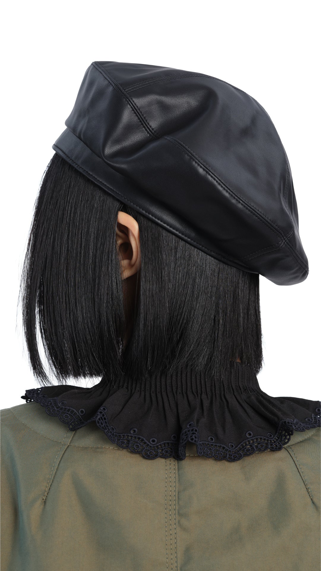 Stylish Faux Leather Full Moon Beret Hat for Women - Fashionable Winter Accessory for Outfits, Parties & Photoshoots