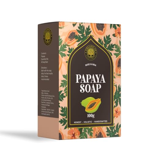 Organic Herbal Papaya Bathing Bar Soap for Men & Women - 100% Natural Gentle Cleanser with Coconut Oil (100g) | Moisturizes & Softens Skin | Perfect for Daily Shower, Spa & Sensitive Skin Care
