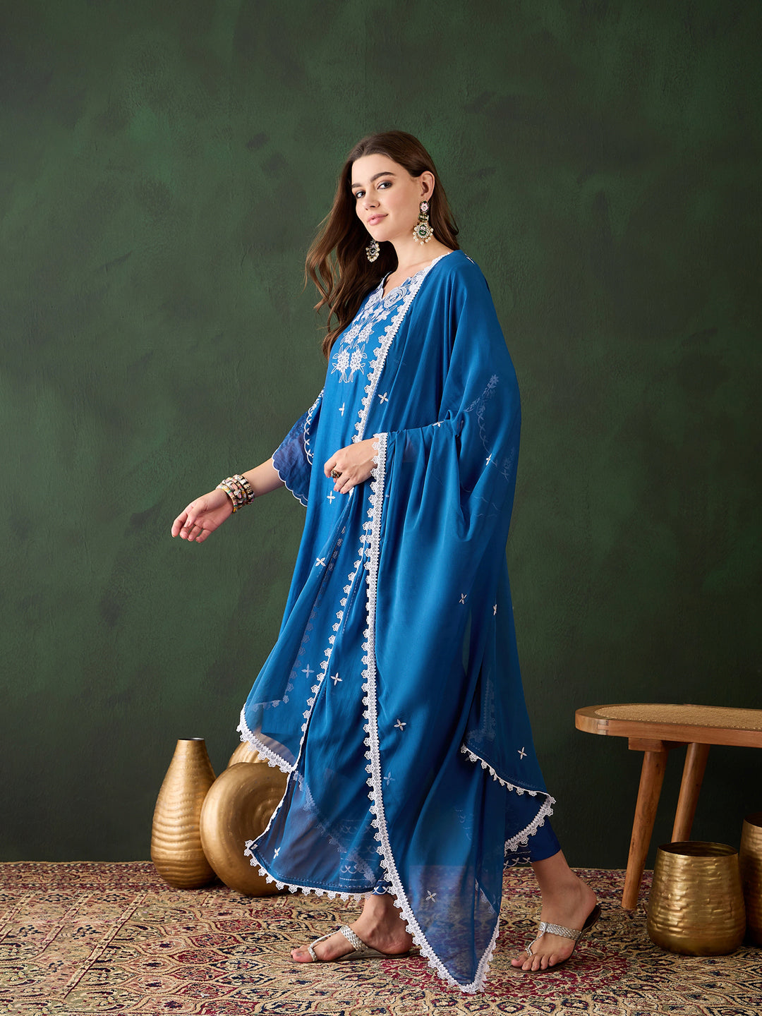 Stylish Blue Designer Ready-Made Pant Suit with Elegant Embroidery - Perfect for Weddings, Parties & Formal Events