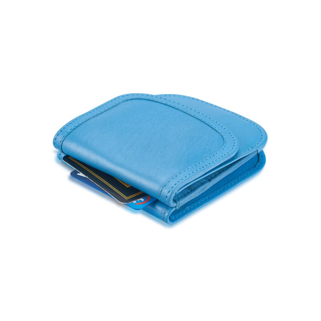 Taxi Wallet® TW14-BLUE MOON - Slim Soft Leather Front Pocket Wallet for Men & Women - Holds Cards, Cash, Coins & ID - Perfect for Travel, Everyday Use & Minimalist Lifestyle