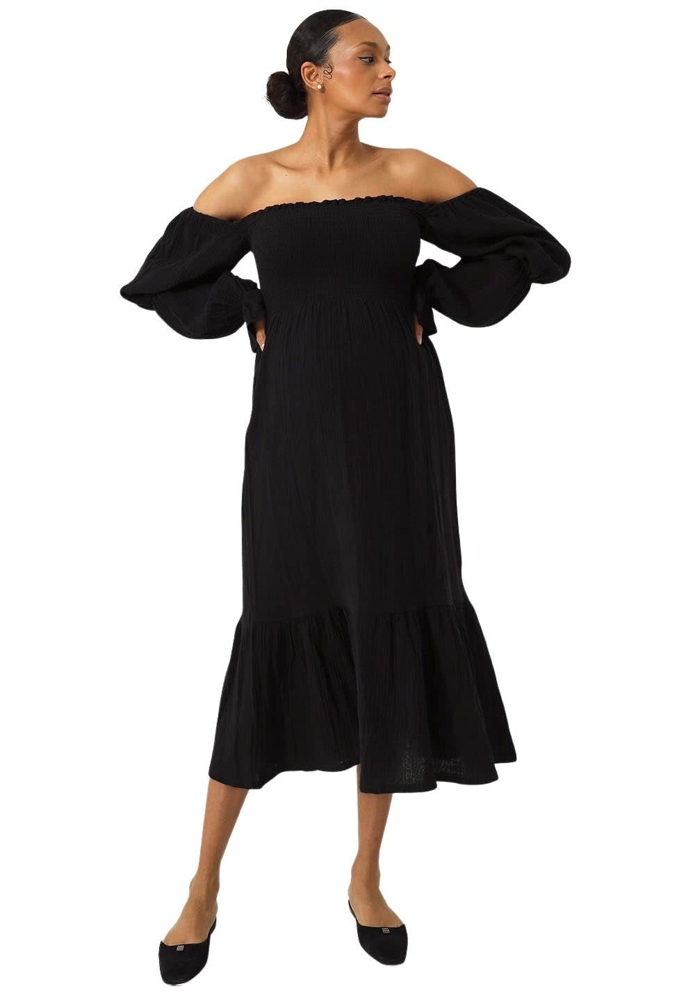 Women's Classic Nursing Cotton Yuki Dress - Soft Muslin Maternity Gown for Breastfeeding, Comfortable Casual Pregnancy Dress for Hospital, Home & Everyday Wear