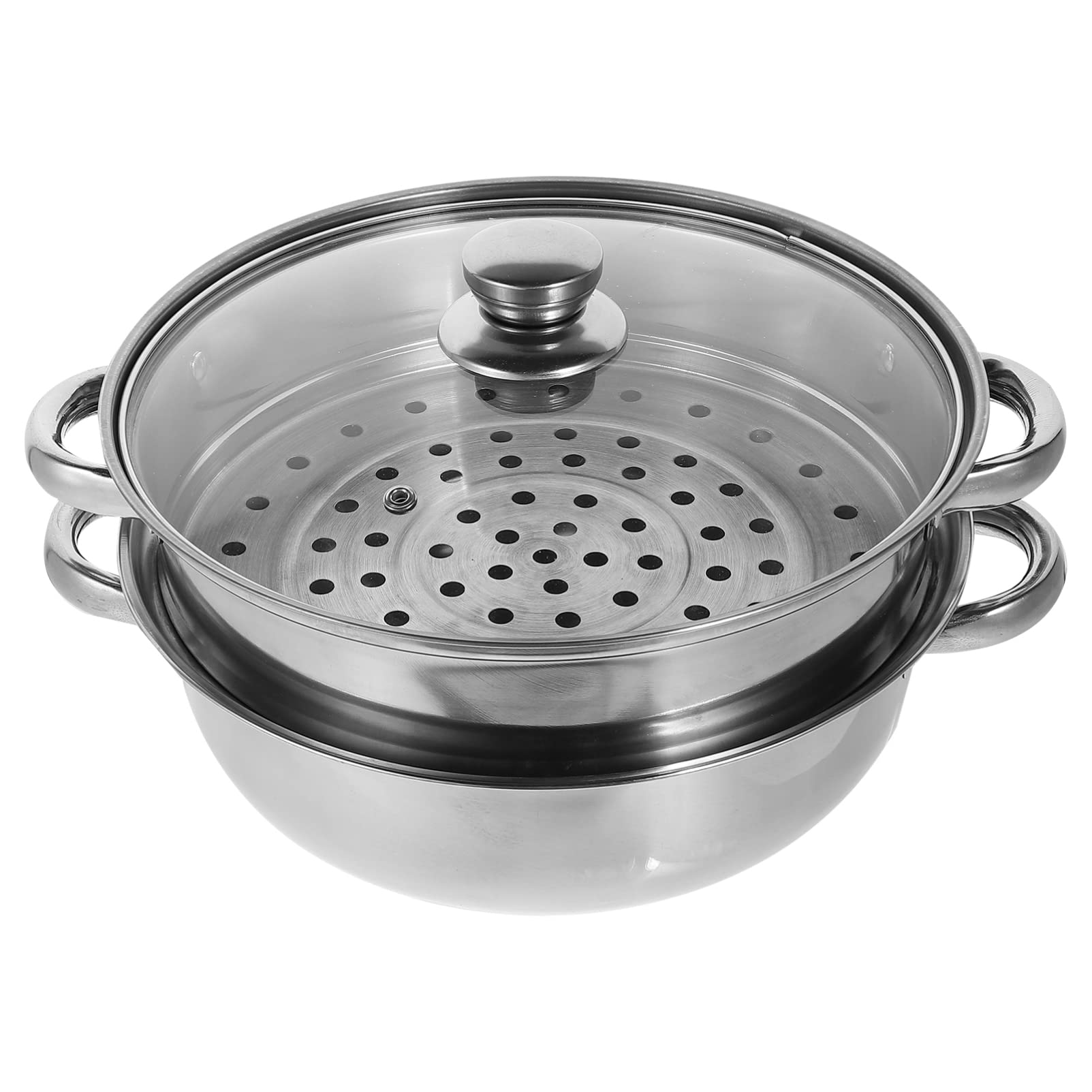Premium Stainless Steel Stackable Steamer Pot with Lid - Multi-Layer Food Steamer for Vegetables, Fish, Seafood & Pasta - Versatile Kitchen Cookware for Healthy Cooking, Meal Prep & Family Dinners