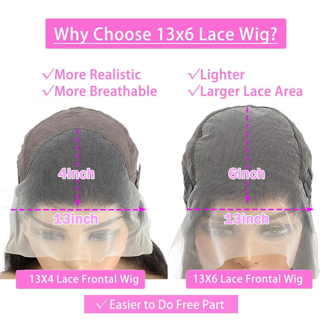 13x6 Deep Wave Lace Front Wigs Human Hair 180% Density, 30 Inch Curly Lace Frontal Wig with Pre-Plucked Hairline & Baby Hair - Natural Looking Wigs for Women, Perfect for Daily Wear, Parties & Special Occasions
