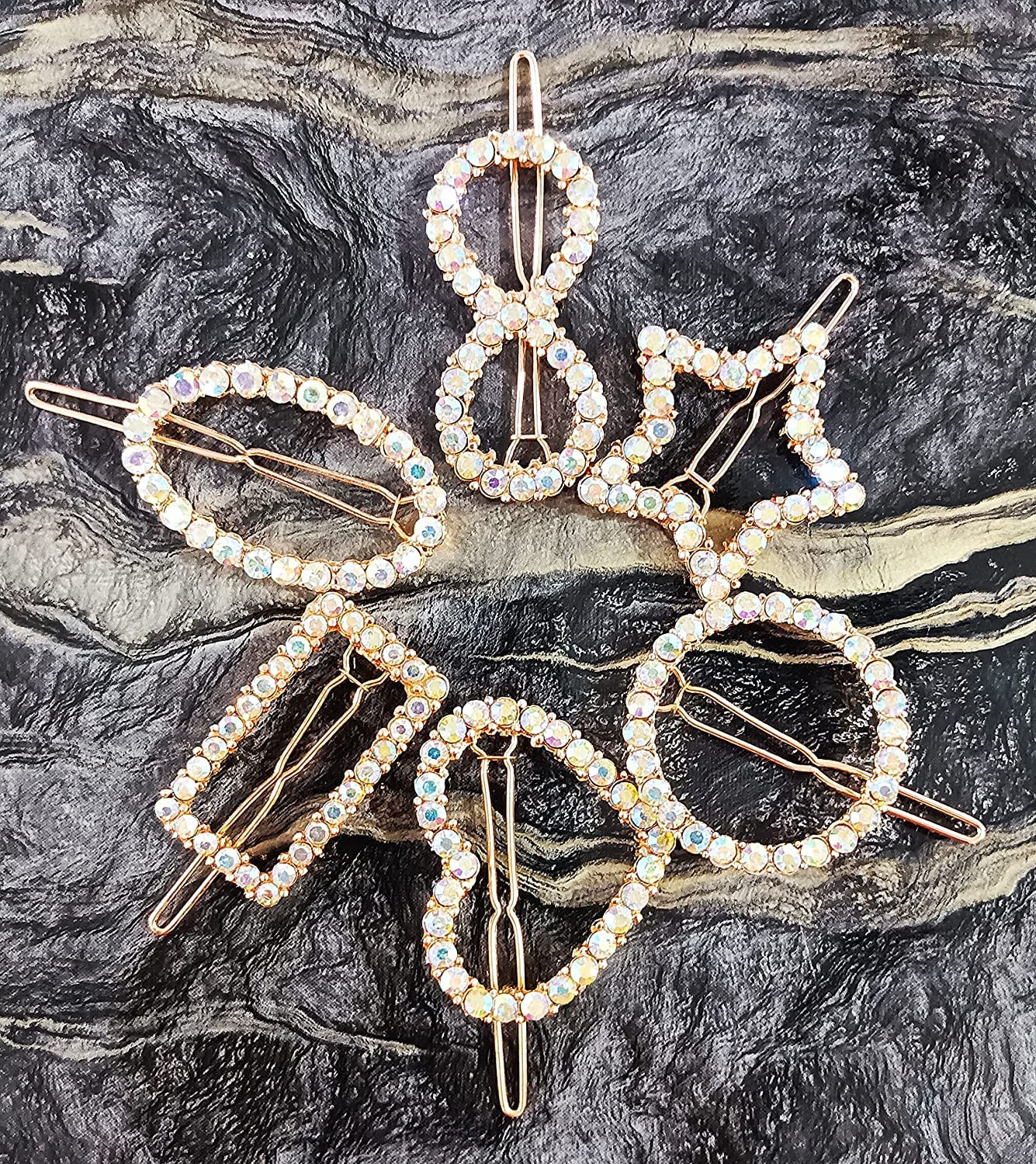 Stylish Geometric Hair Clips for Women & Girls - 6-Pack Fashion Hair Barrettes & Hairgrips - Perfect for School, Work, and Everyday Hairstyles