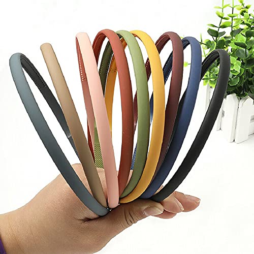 Glamifirsto 8mm Plastic Headbands with Teeth - Skinny Hair Bands for Women & Girls (12 Pack) - Perfect for Workouts, School, and Everyday Styling
