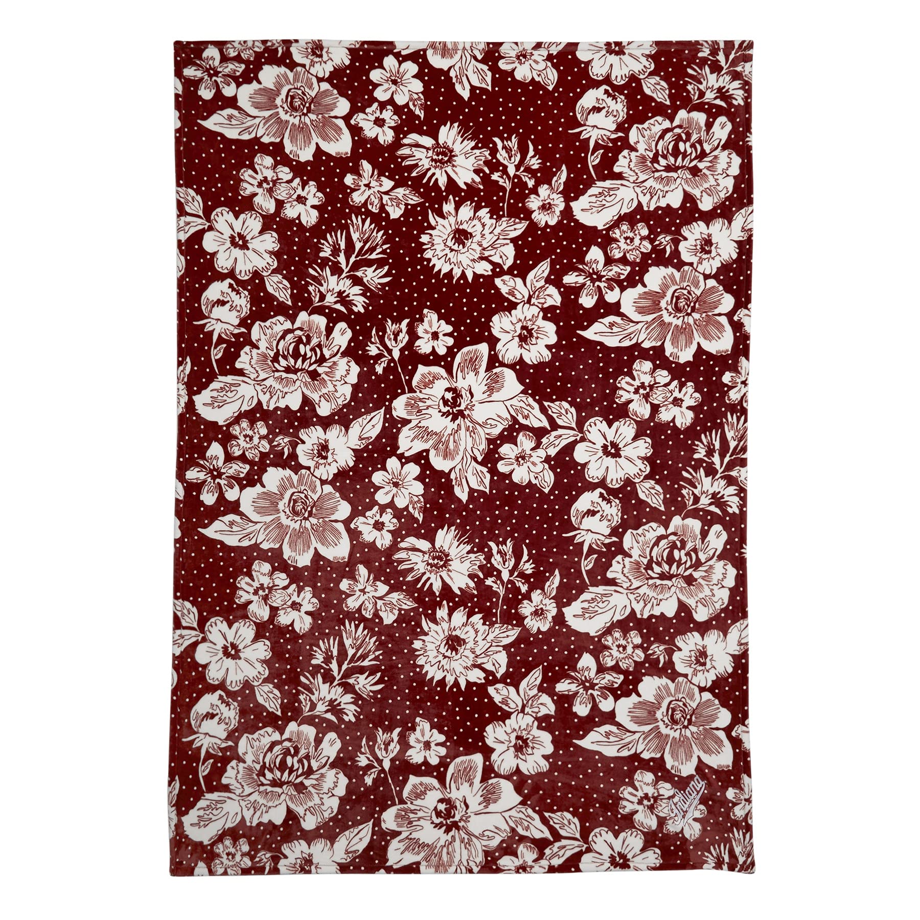 Vera Bradley Women's Collegiate Plush XL Throw Blanket - Soft Fleece, Indiana University Cardinal/White Rain Garden Design, Perfect for Dorm, Bed, Sofa & Game Day - Multiple Team Options Available