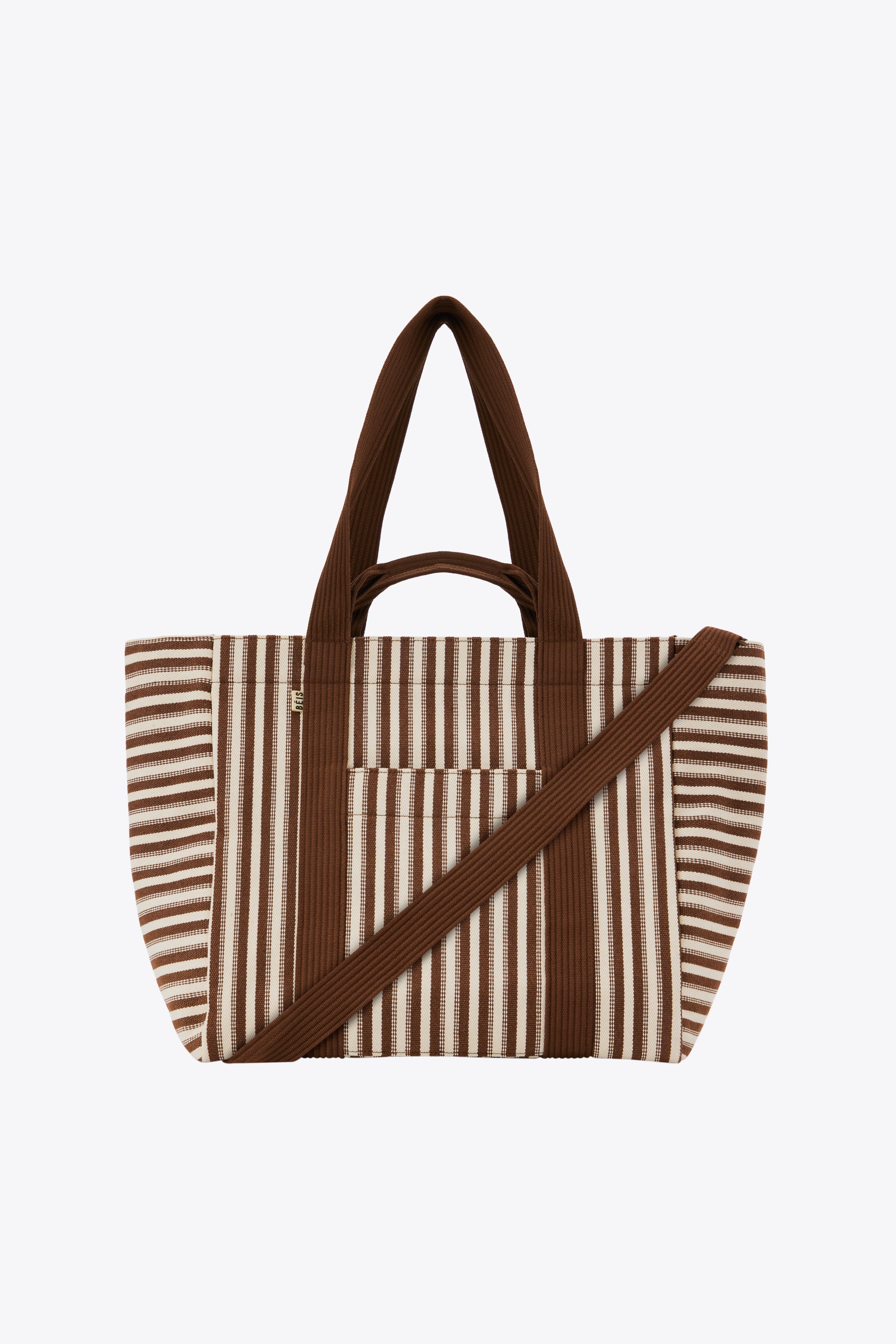 Stylish Maple Stripe Vacation Tote Bag - Lightweight & Spacious Beach Tote for Women, Perfect for Travel, Pool, and Summer Outings