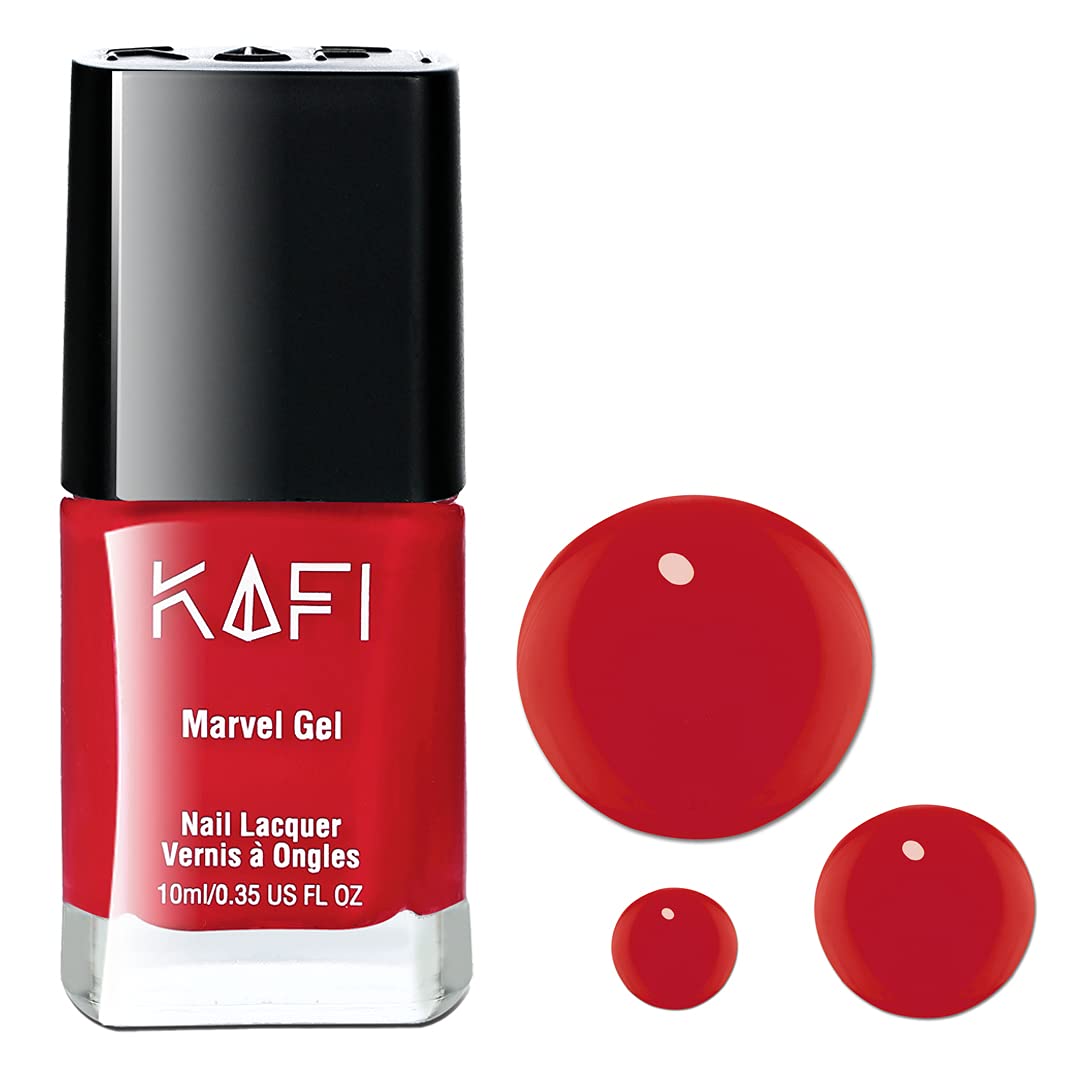 KAFI Marvel Gel Nail Polish - The Wedding Dress | Matte & Glossy Orange Nail Enamel | Long-Lasting Nail Polish Set (10ml/0.35oz) - Perfect for Bridal Manicures, Summer Nails & Party Looks