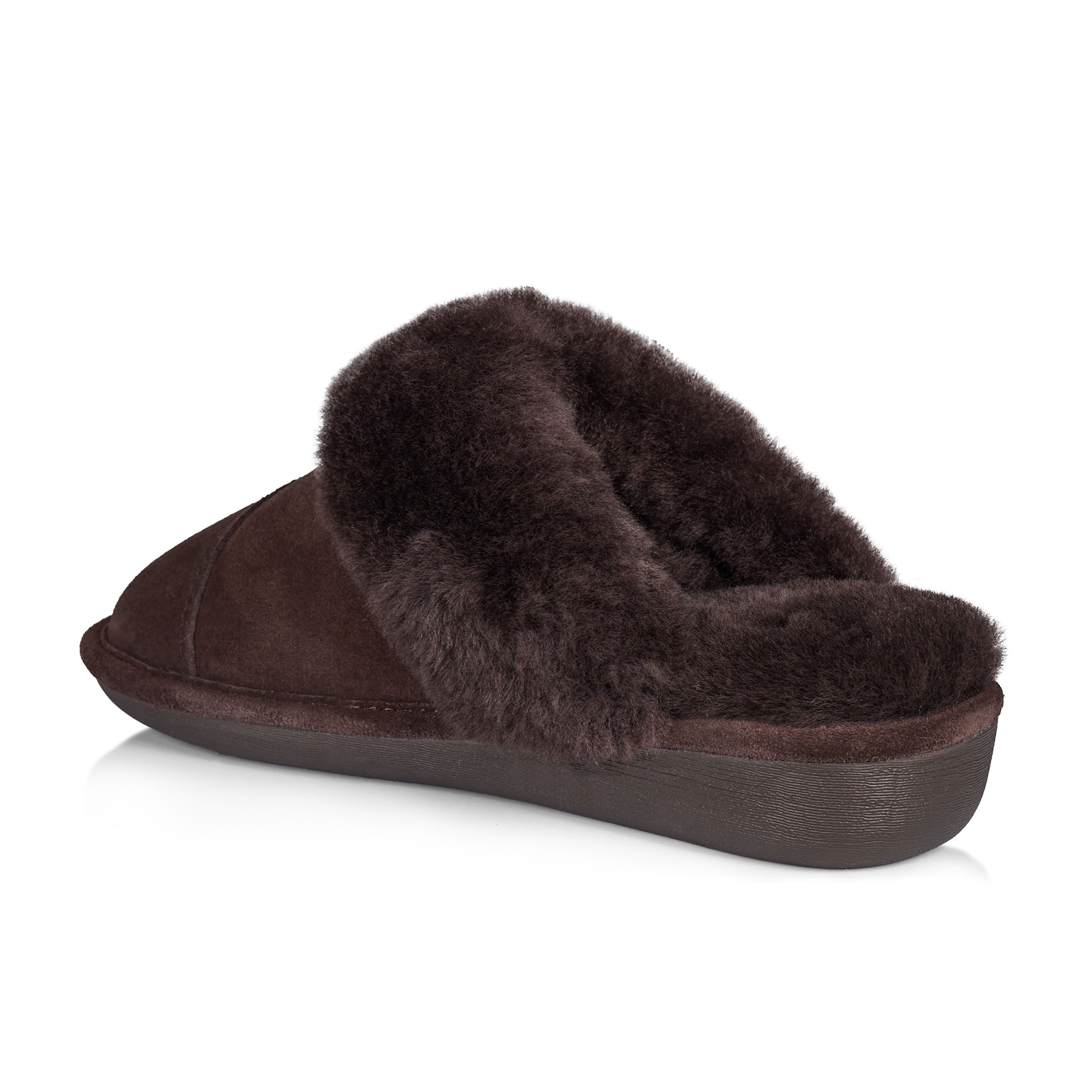 Joy Women's Fuzzy Memory Foam Slippers - Chocolate Brown - Soft Indoor House Shoes for Comfort & Warmth - Perfect for Relaxing at Home, Lounging, and Cold Weather