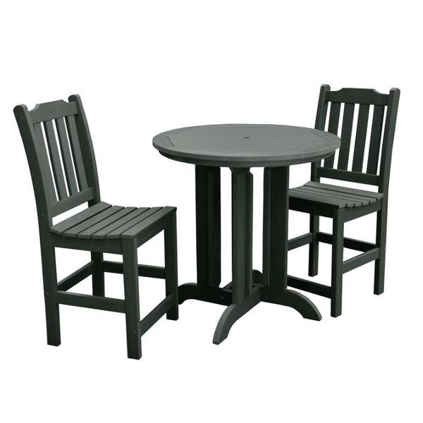 Lehigh 3-Piece Round Counter Height Outdoor Patio Dining Set with Weather-Resistant Chairs - Perfect for Backyard, Garden, and Poolside Entertaining