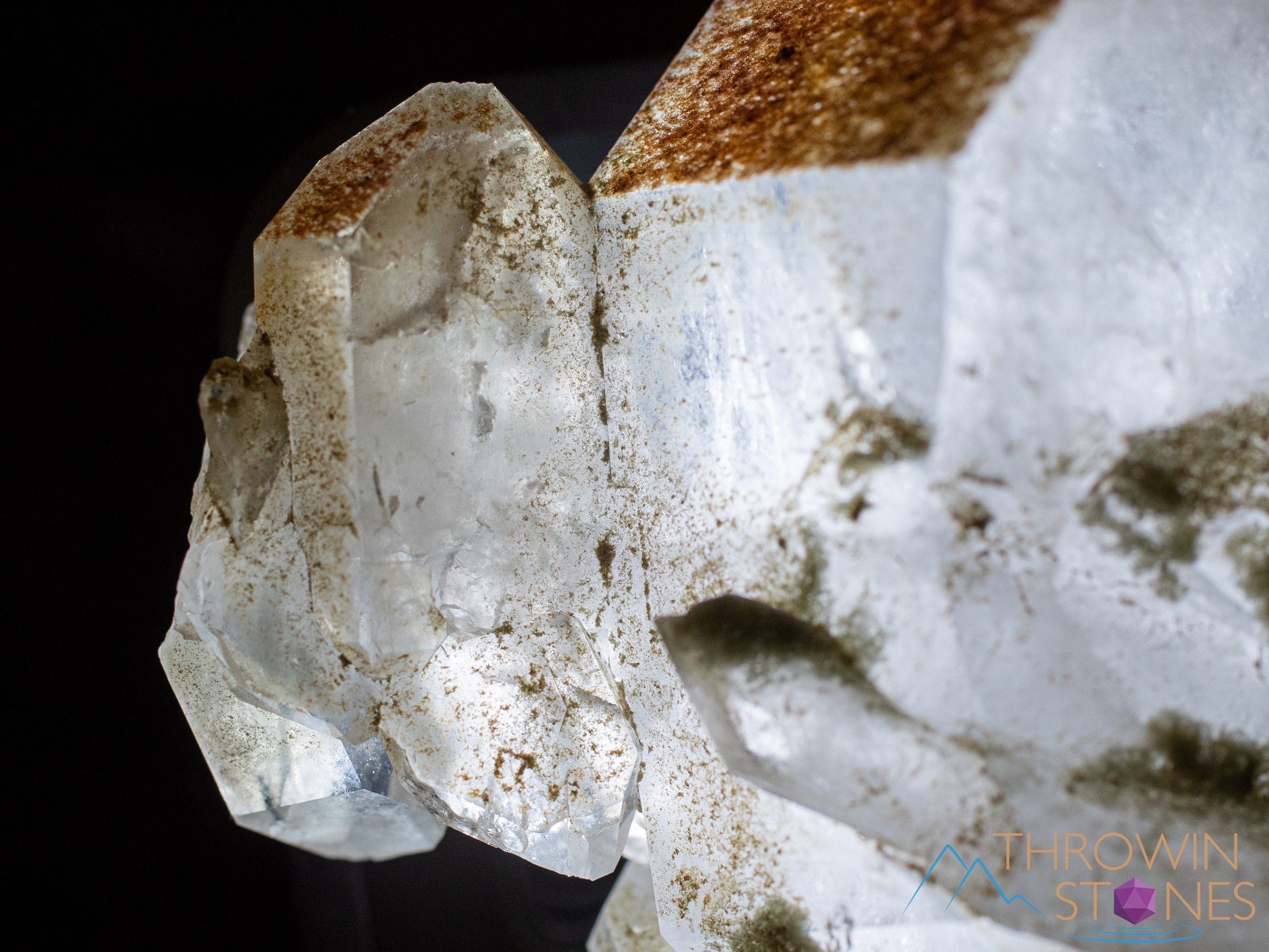 QUARTZ Raw Crystal with CHLORITE - Natural Healing Stone for Home Decor, Housewarming Gift, Meditation & Spiritual Use | Raw Crystals and Stones Collection #41884 | Perfect for Yoga Spaces, Office Desk & Crystal Grids
