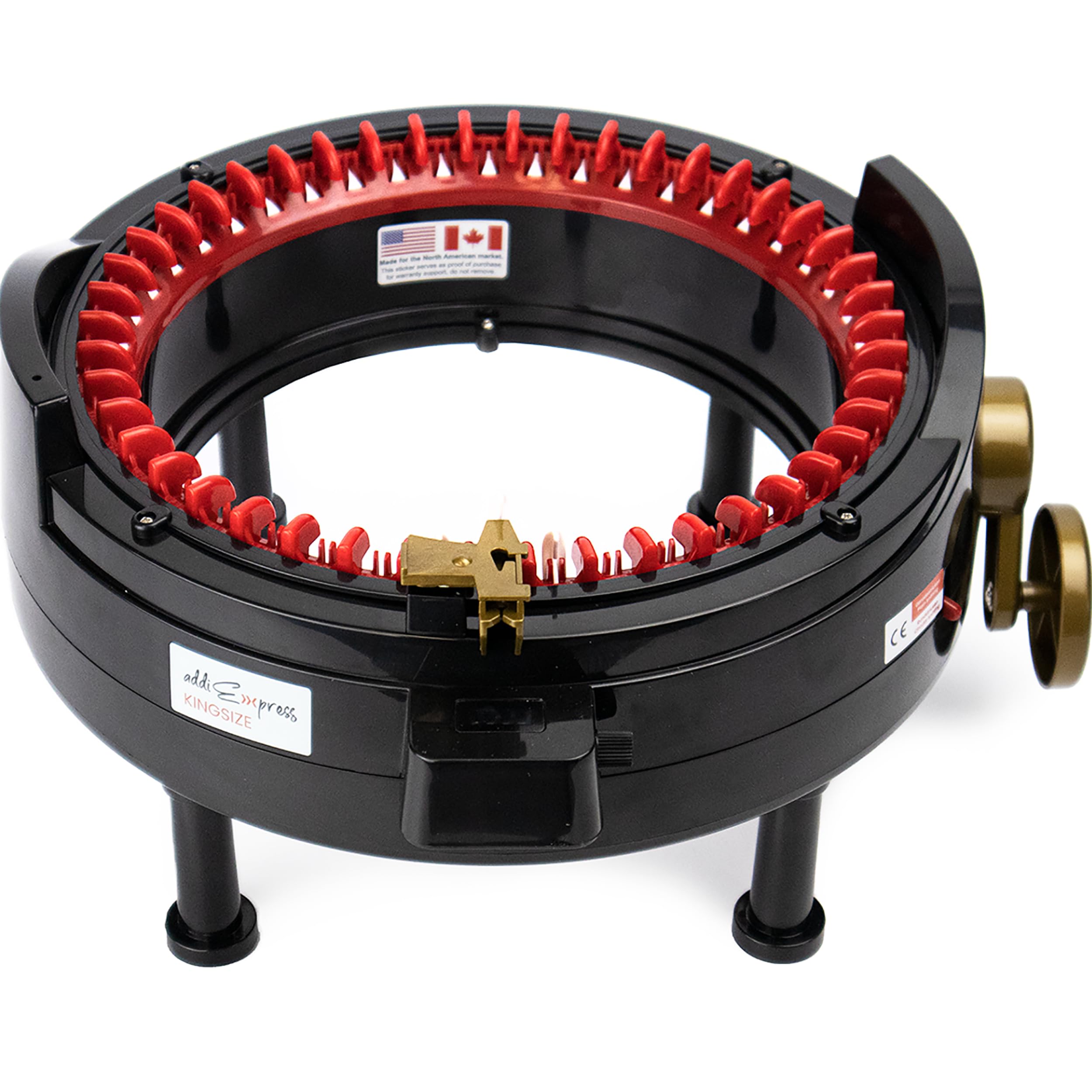 AddiExpress King Size Knitting Machine - 46 Needles Circular Knit Loom with Row Counter & Hand Crank (17.7 Inch, Black) | Perfect for DIY Scarves, Hats, Blankets & Home Decor Projects