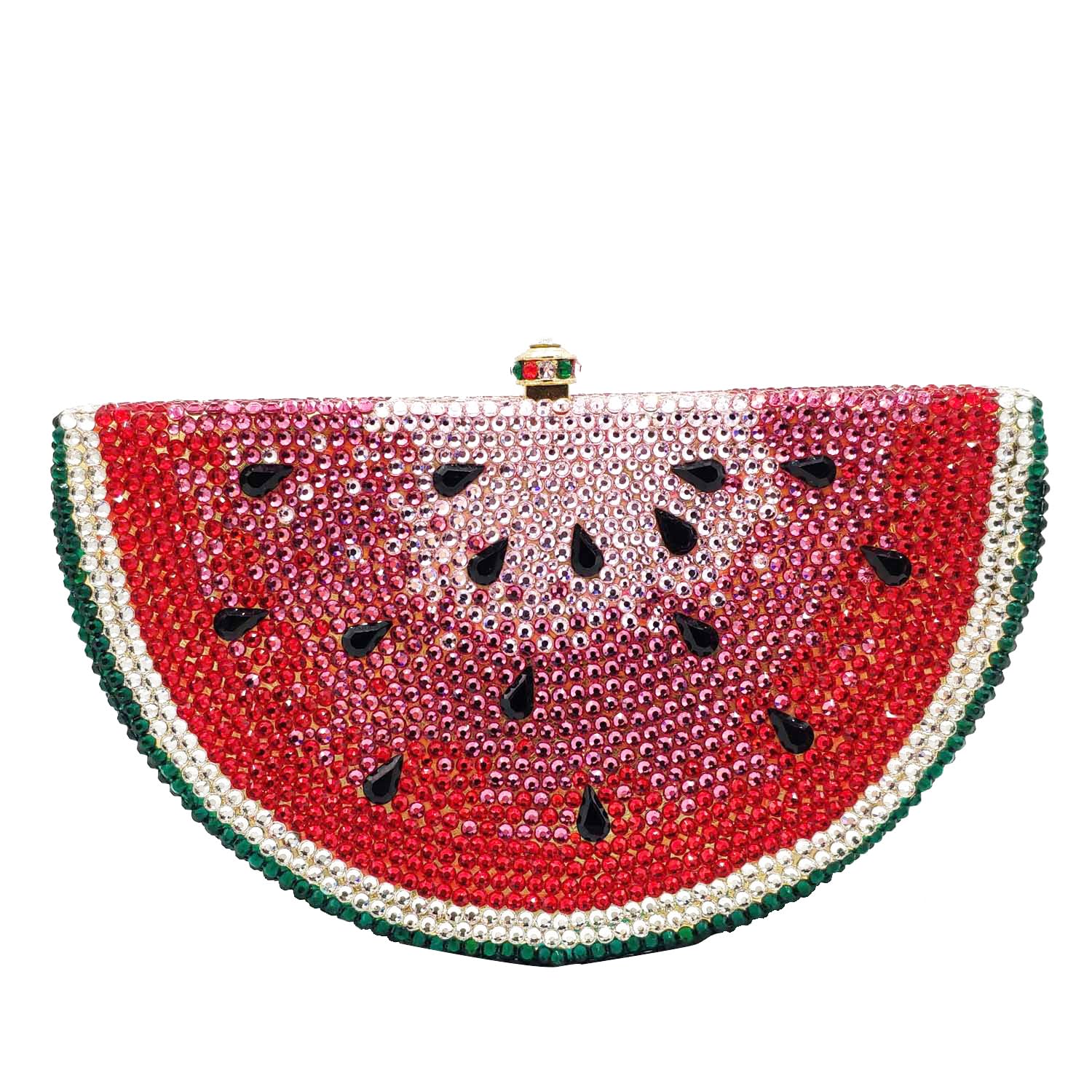 Sparkling Watermelon Rhinestone Evening Clutch for Women - Elegant Crystal Glitter Purse for Party, Wedding, Cocktail & Banquet | Perfect Prom, Date Night & Special Occasion Accessory