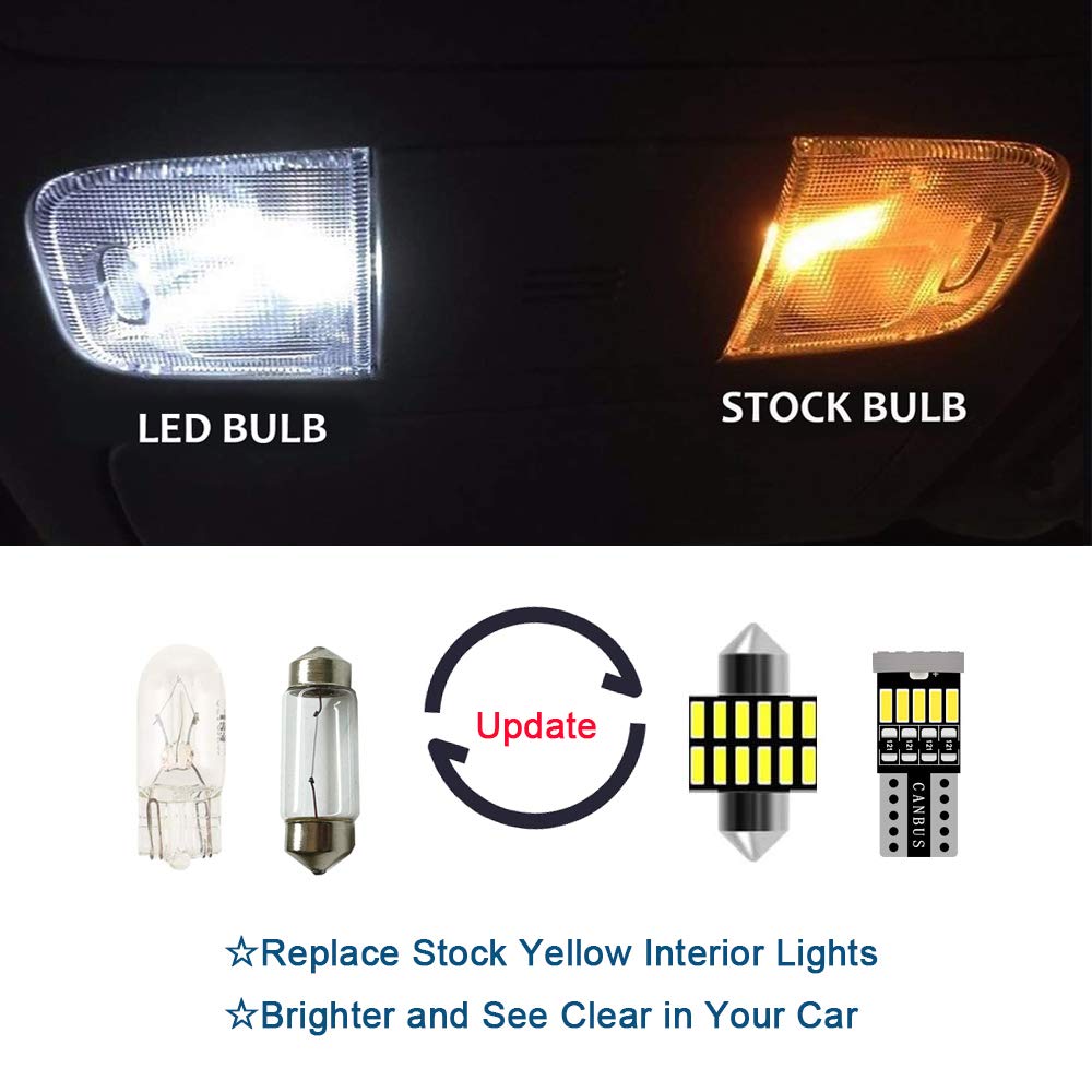 AWALITED 6-Piece Interior LED Light Kit - Super Bright LED Map & Dome Bulbs for 2014-2020 Nissan Rogue (All Models) - Perfect for Night Driving & Car Interior Upgrade