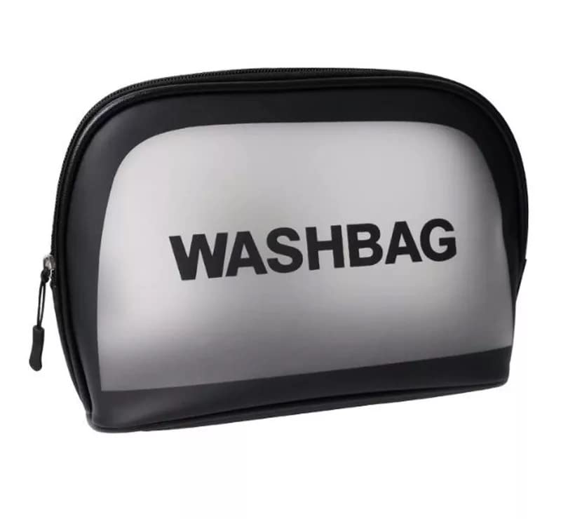 CherryBox Waterproof PU Leather Makeup Bag for Women & Girls - Travel Cosmetic Organizer with Zipper, Cute Toiletry Pouch (Small, Black) - Perfect for Travel, Gym, Daily Use & Gift Giving