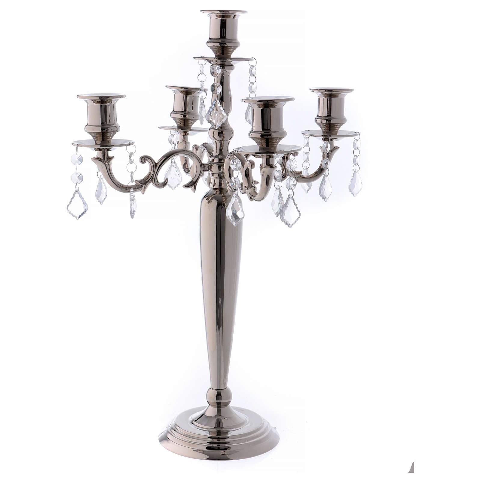 5-Flame Nickel Candle Holder - 38x55cm for Dining Table, Wedding Centerpiece & Home Decor