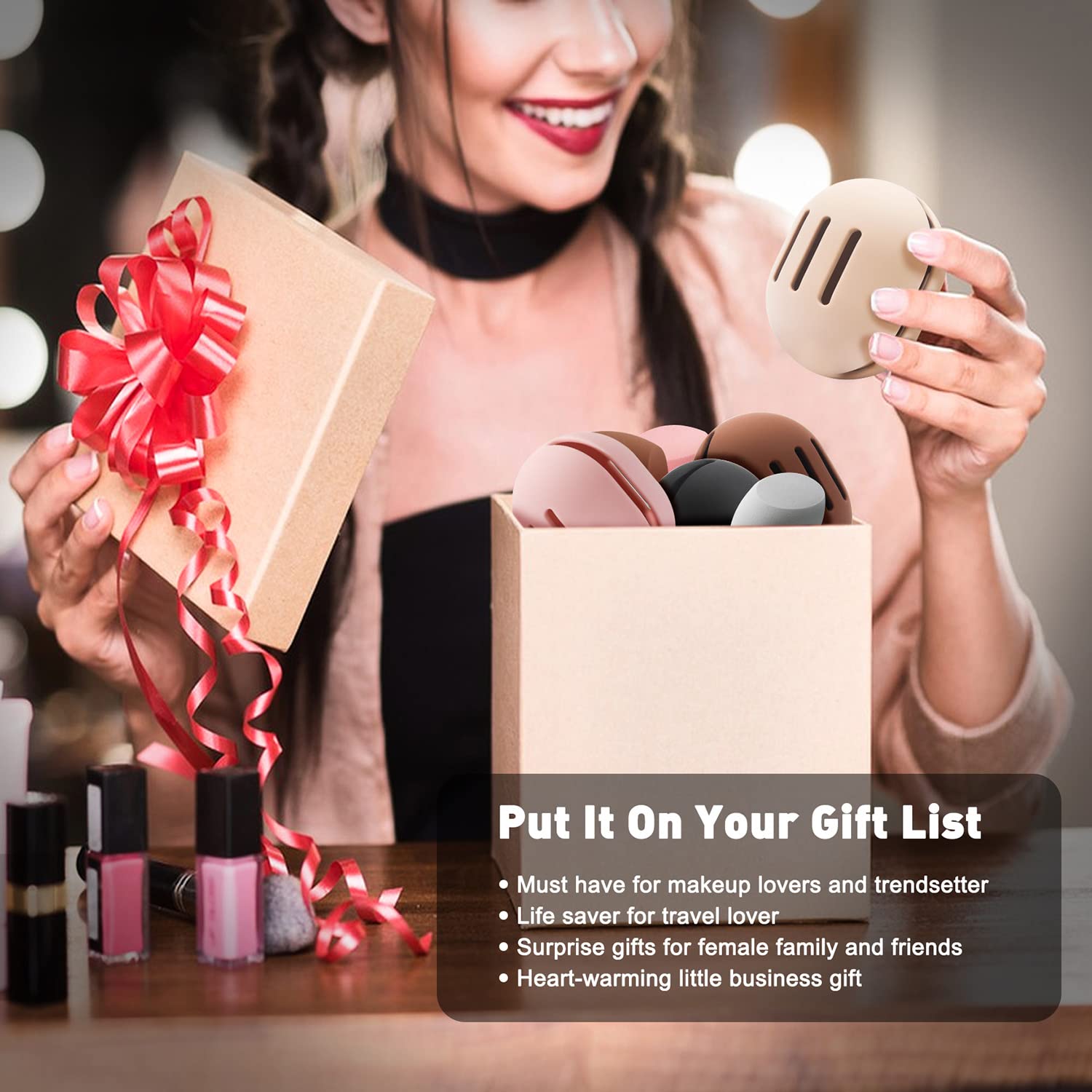 BEZOX Non-Latex Makeup Sponge with Holder - Soft, Skin-Friendly for Liquid Foundation & Travel