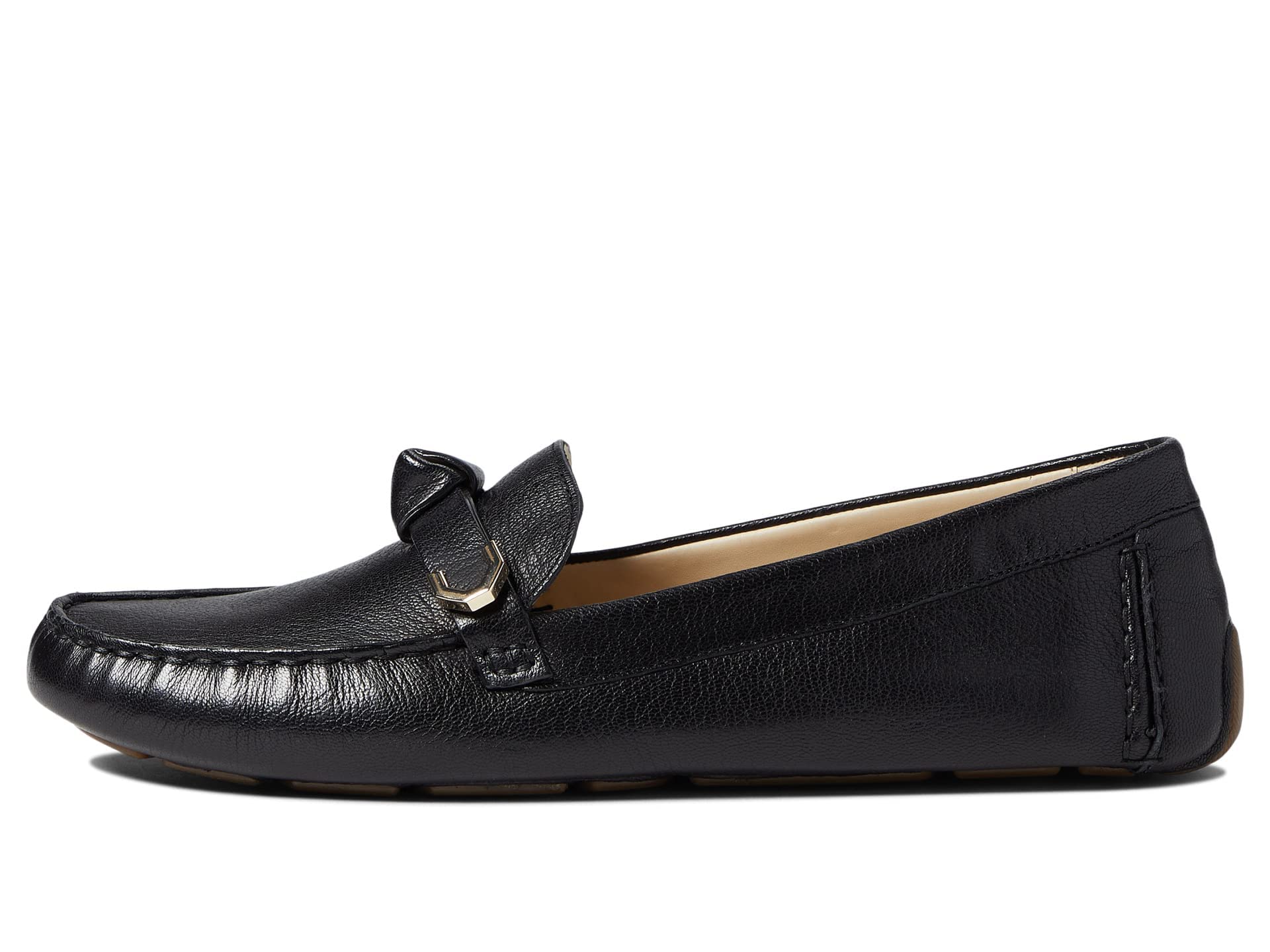 Cole Haan Women's Evelyn Bow Driver Loafer - Comfortable Slip-On Flats for Work, Travel & Casual Outfits | Leather Ballet Shoes with Bow Detail | Perfect for Office, Commuting & Everyday Wear