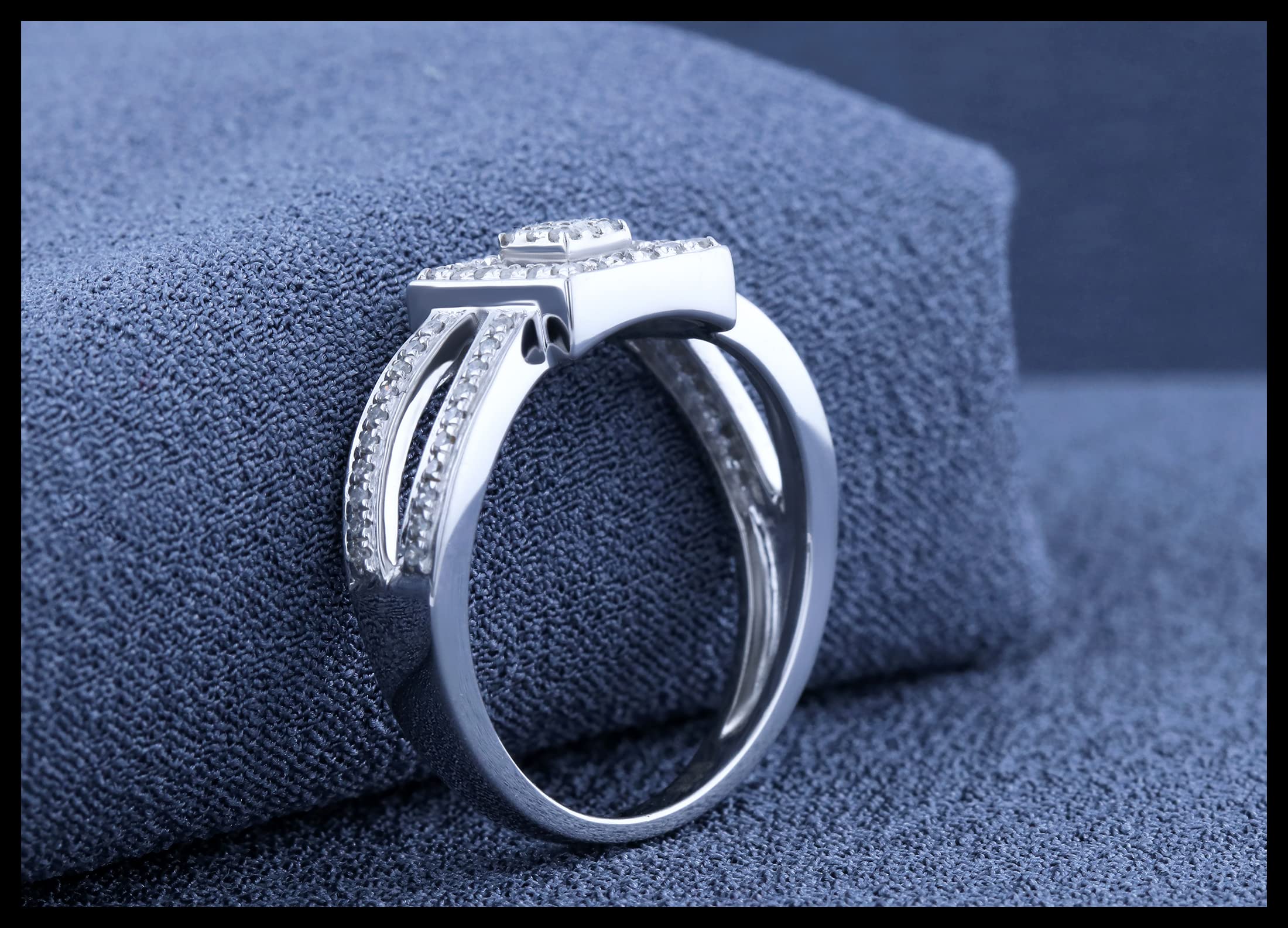 Dazzlingrock 0.25 Carat Round White Diamond Engagement Ring for Women - 1/4 CTW Sterling Silver Bridal Set - Perfect for Proposals, Anniversaries & Wedding Bands