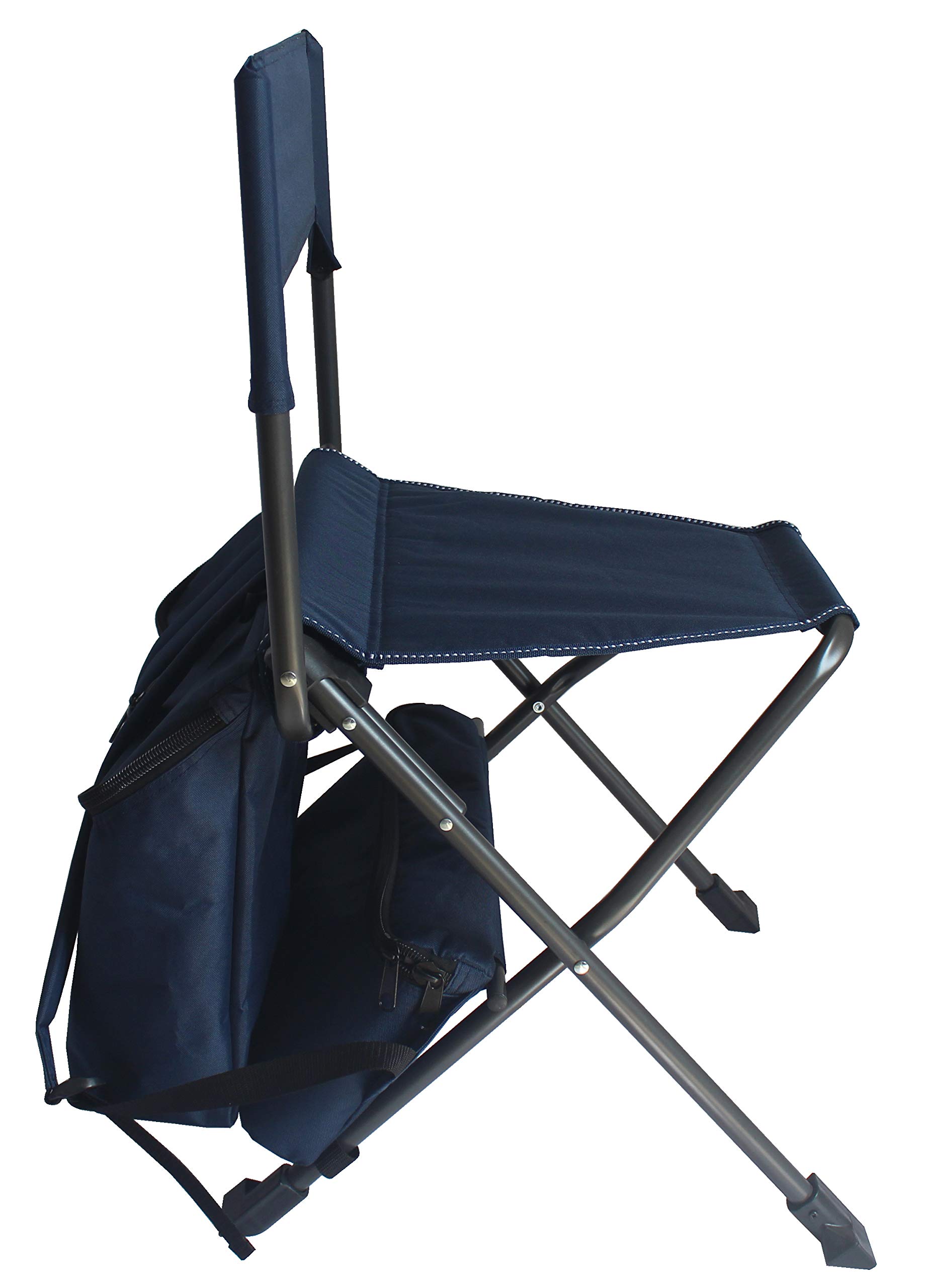 Zenithen Limited Portable Foldable Backpack Chair - Lightweight Camping Chair for Hiking, Outdoor Recreation, Sporting Events & Beach - Compact Folding Design with Carry Strap (Dark Blue, 1 Pack) - Perfect for Camping, Picnics, Tailgating & Backyard Relaxation