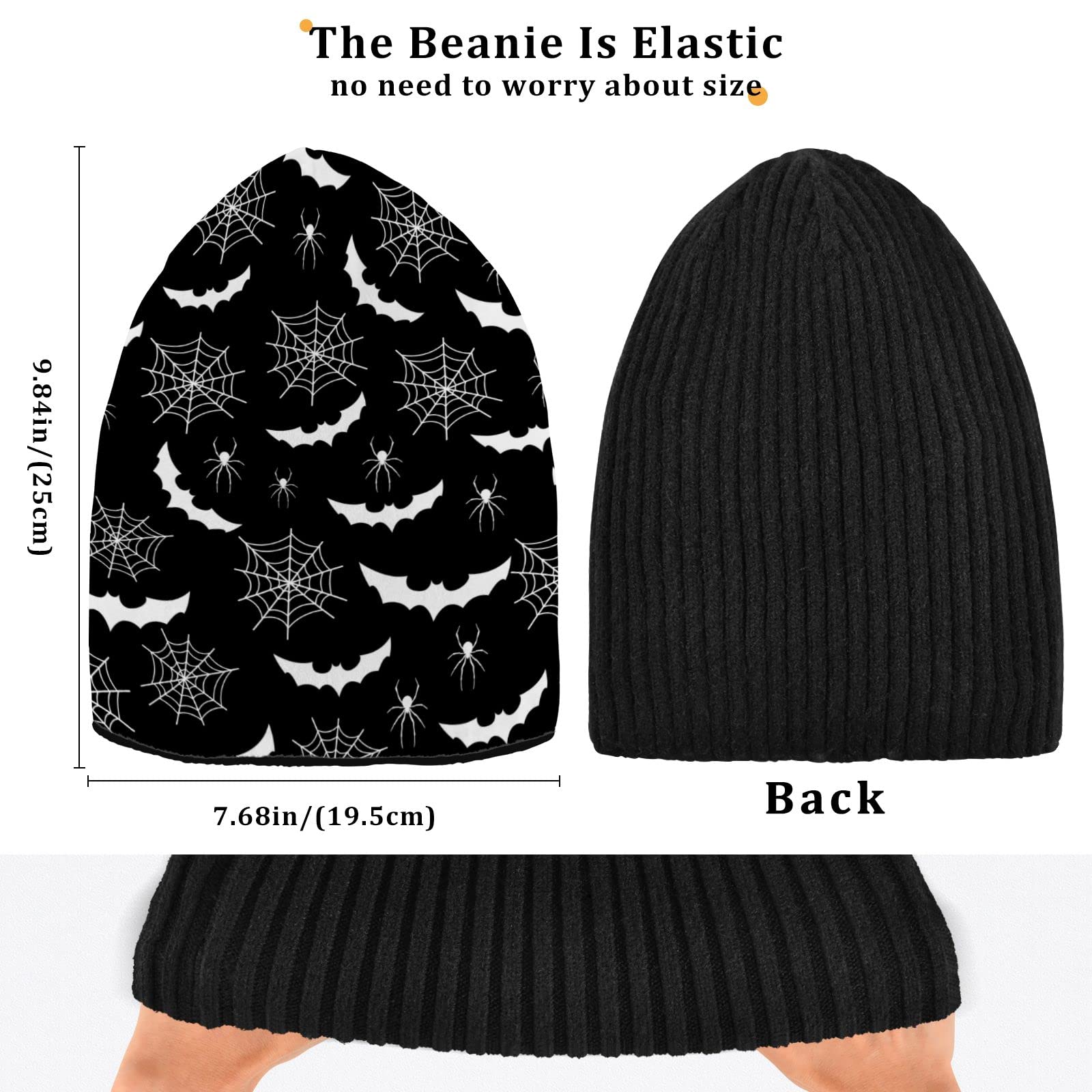 Unisex Gothic Knit Beanie Hats for Men & Women - Warm Winter Skull Cap for Cold Weather, Outdoor Activities & Street Fashion