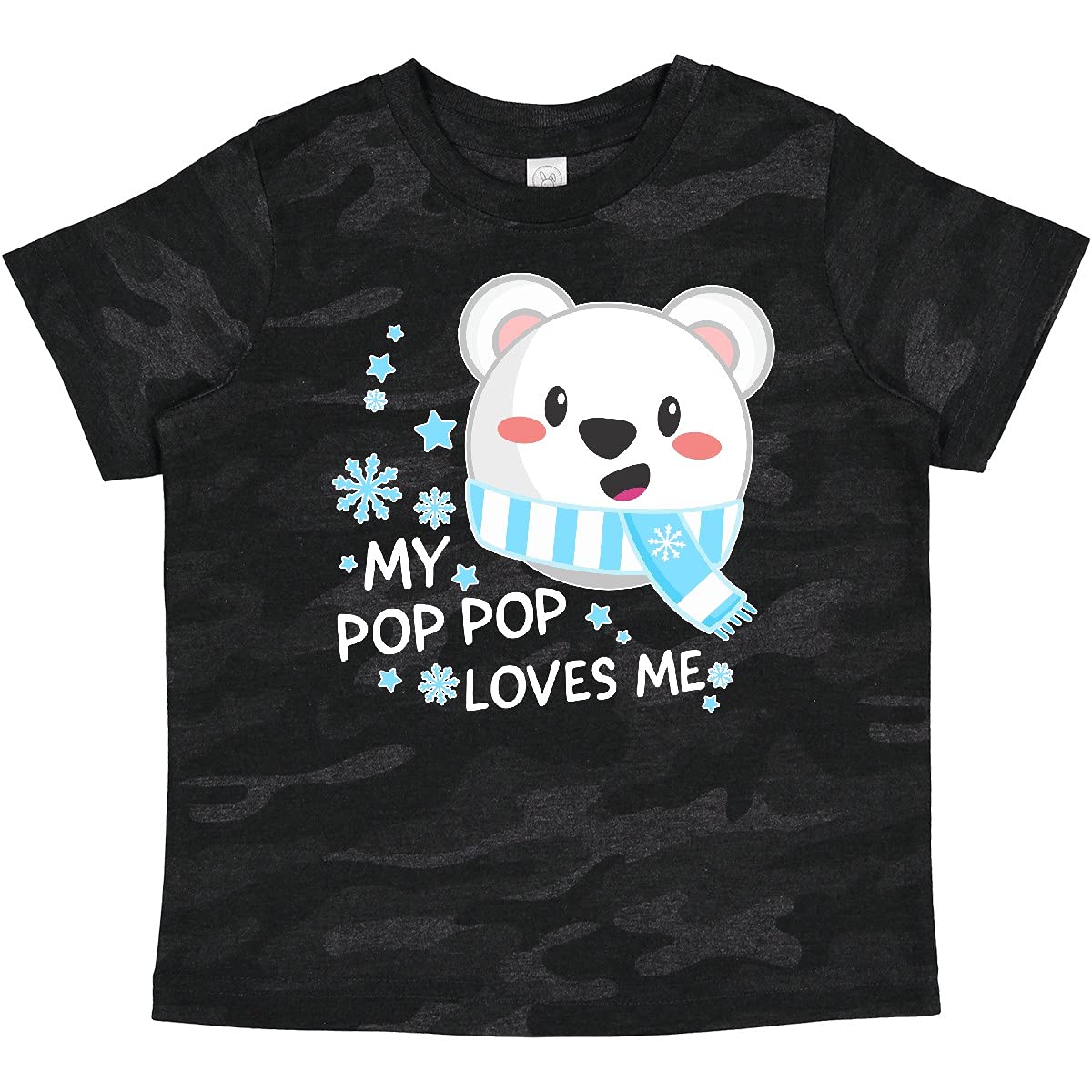 Inktastic My Pop Pop Loves Me Polar Bear Baby T-Shirt - Cute Grandfather Gift for Infants & Toddlers - Soft Cotton Tee for Playtime, Family Photos & Special Occasions